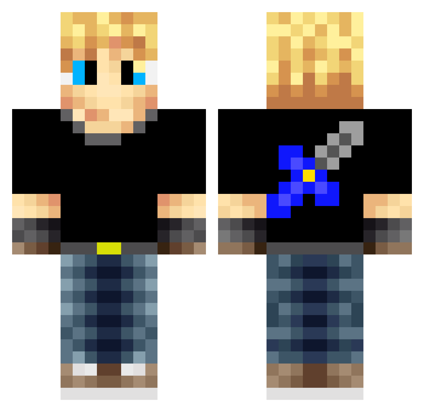 Kobexyz Minecraft skin, front and back view