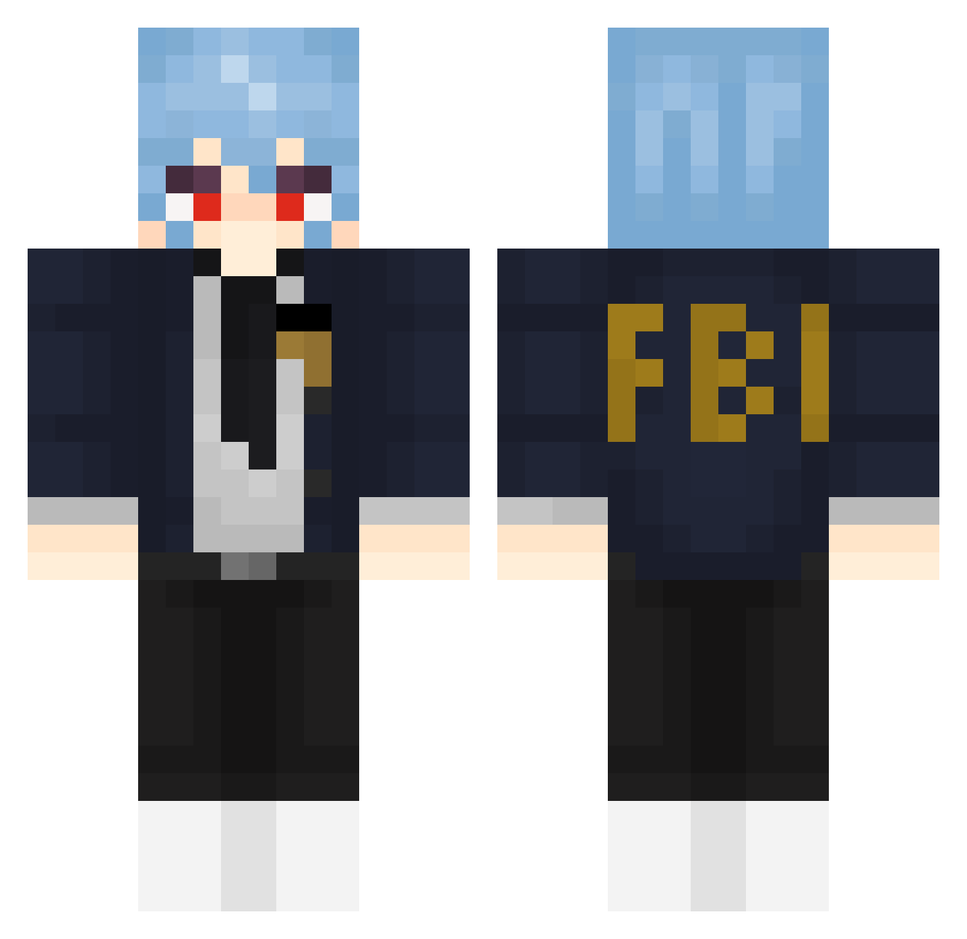 iguherobrine Minecraft skin, front and back view