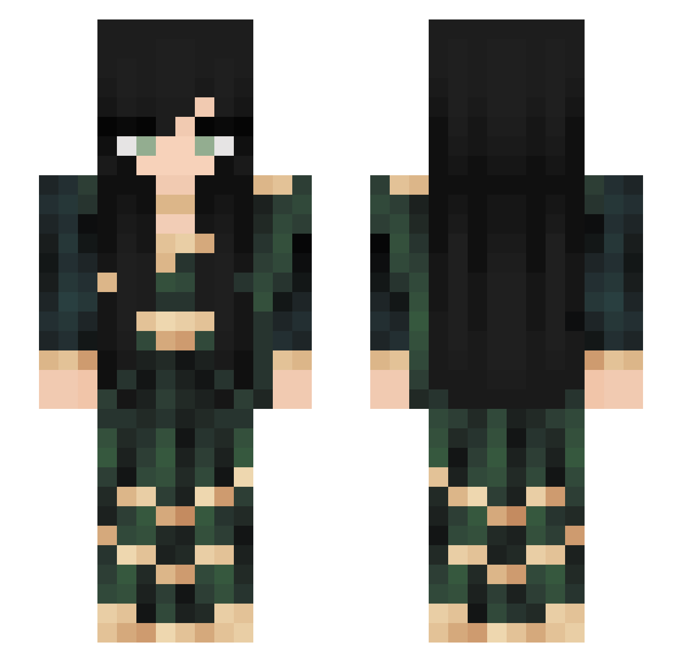 NekoNaf Minecraft skin, front and back view