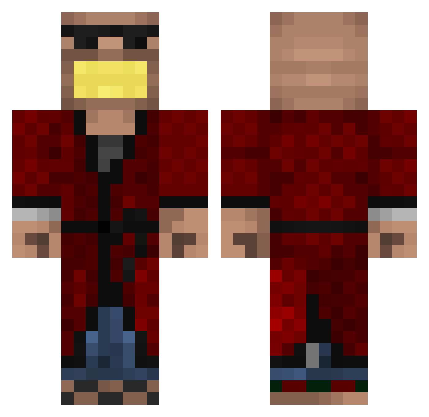 inj3ct0rOF Minecraft skin, front and back view