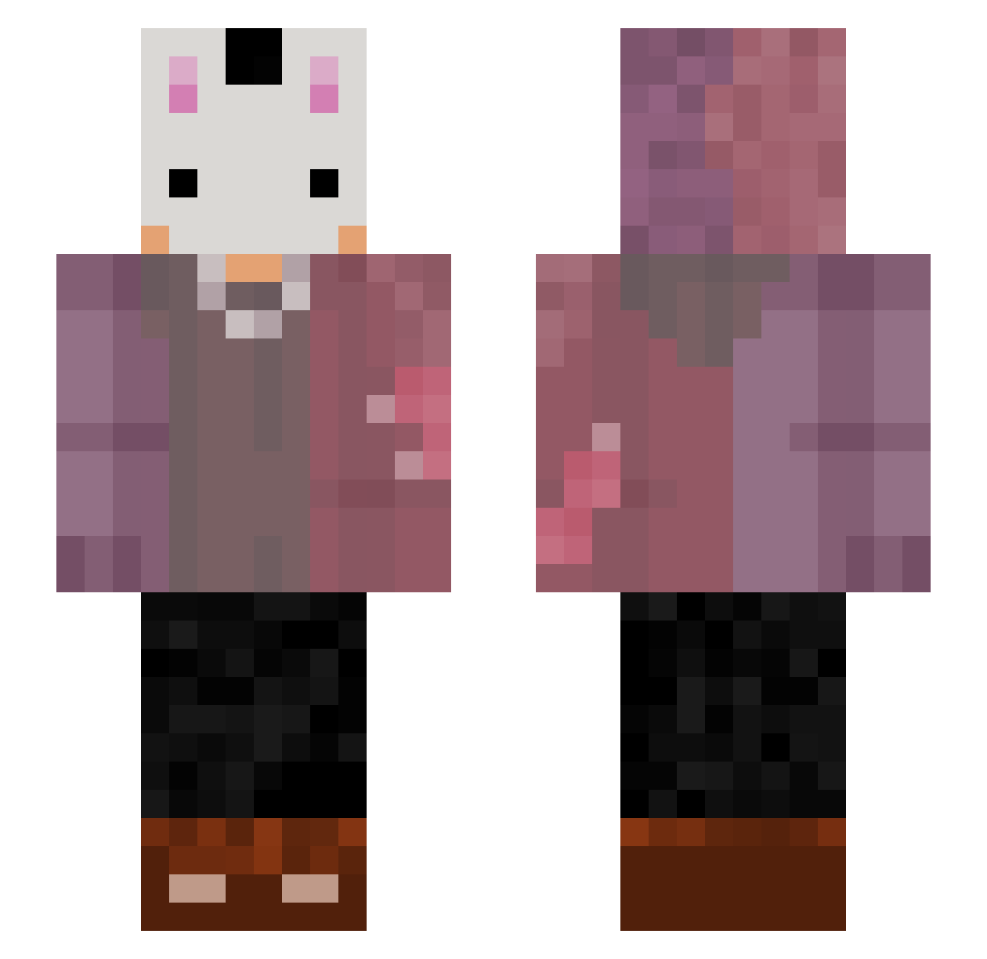 Taguel Minecraft skin, front and back view