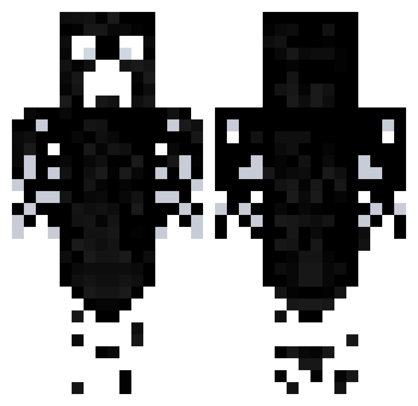 Zumoku Minecraft skin, front and back view