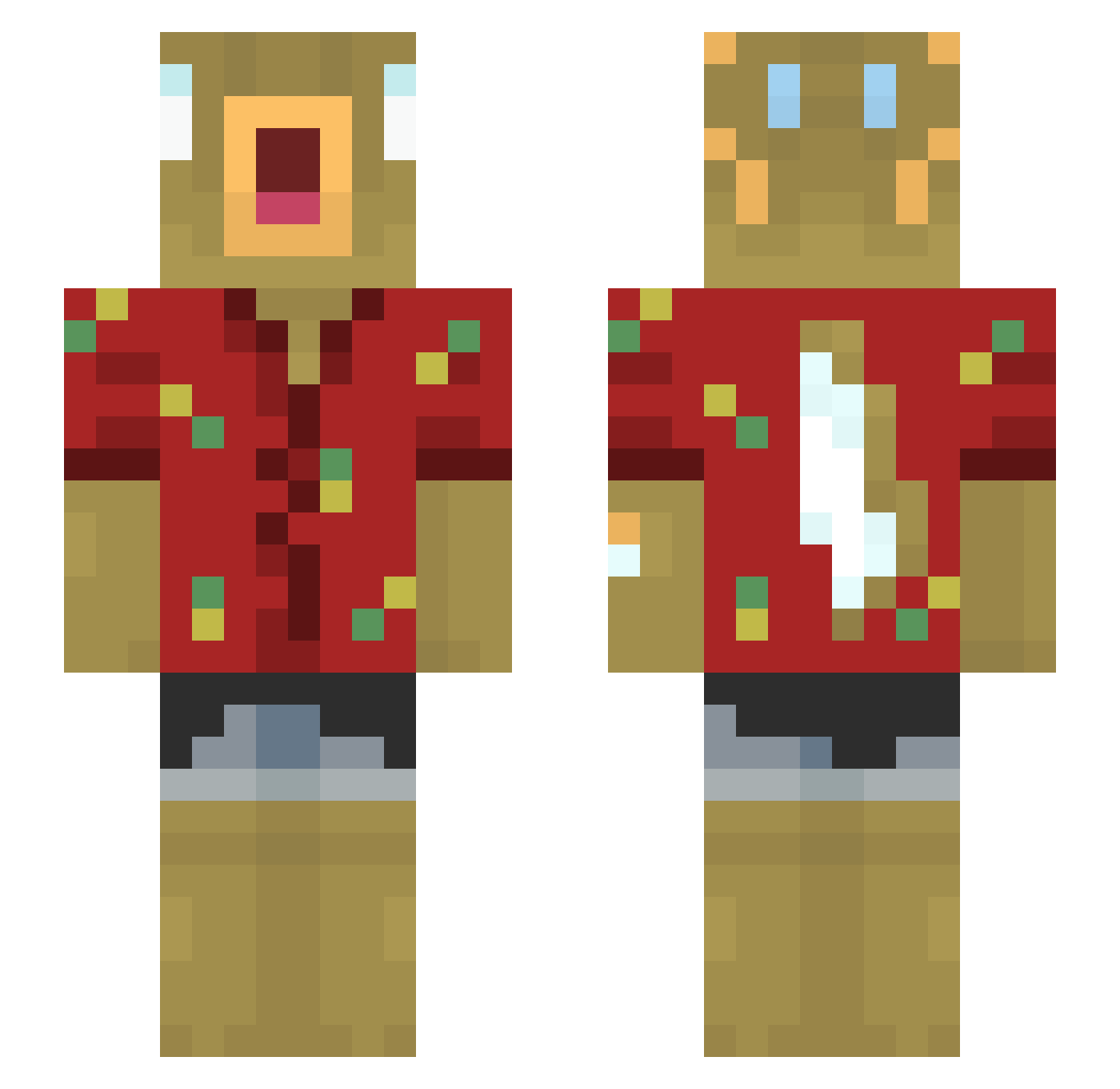 CarpeRouge Minecraft skin, front and back view