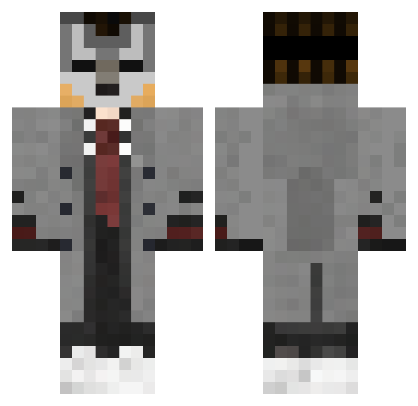 Atiflow Minecraft skin, front and back view