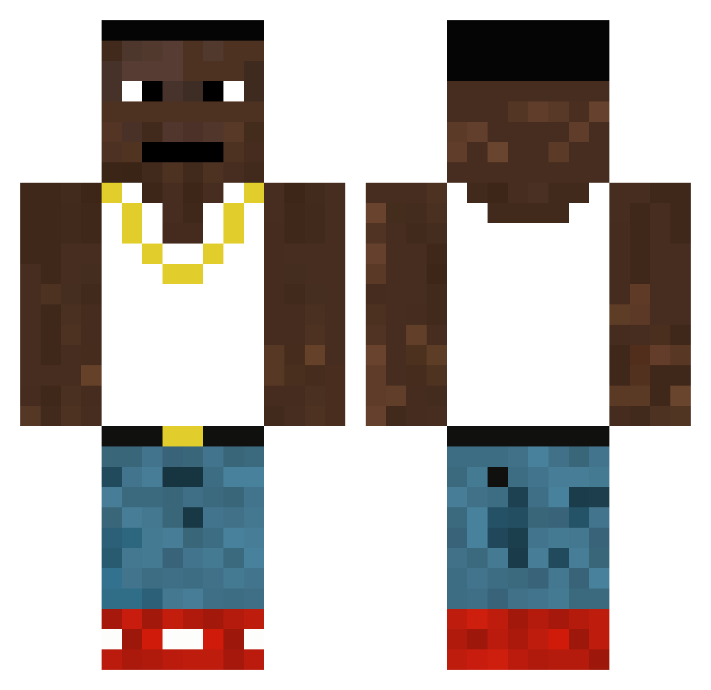 MadnessSpencer Minecraft skin, front and back view