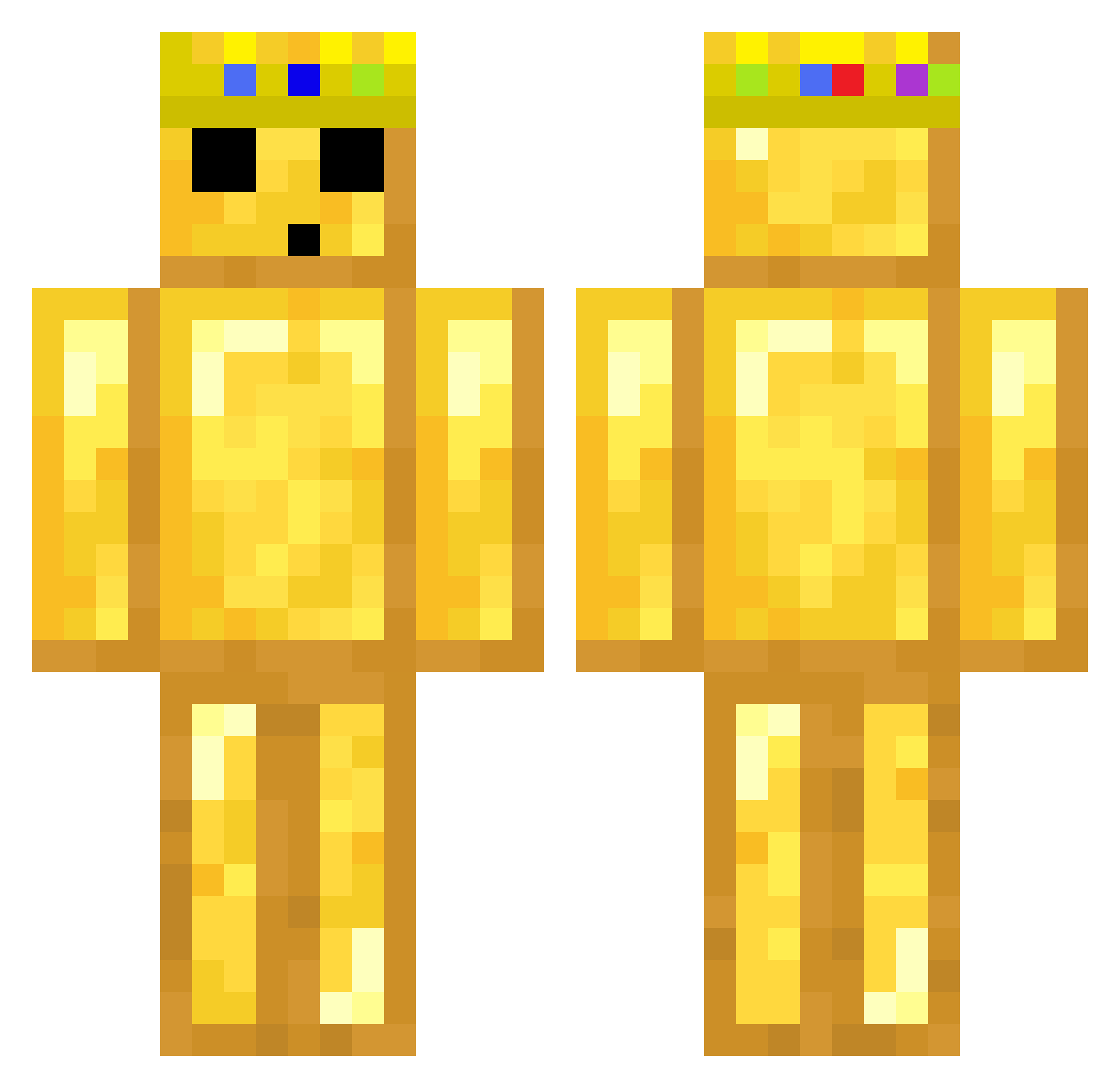 Cristaly13 Minecraft skin, front and back view