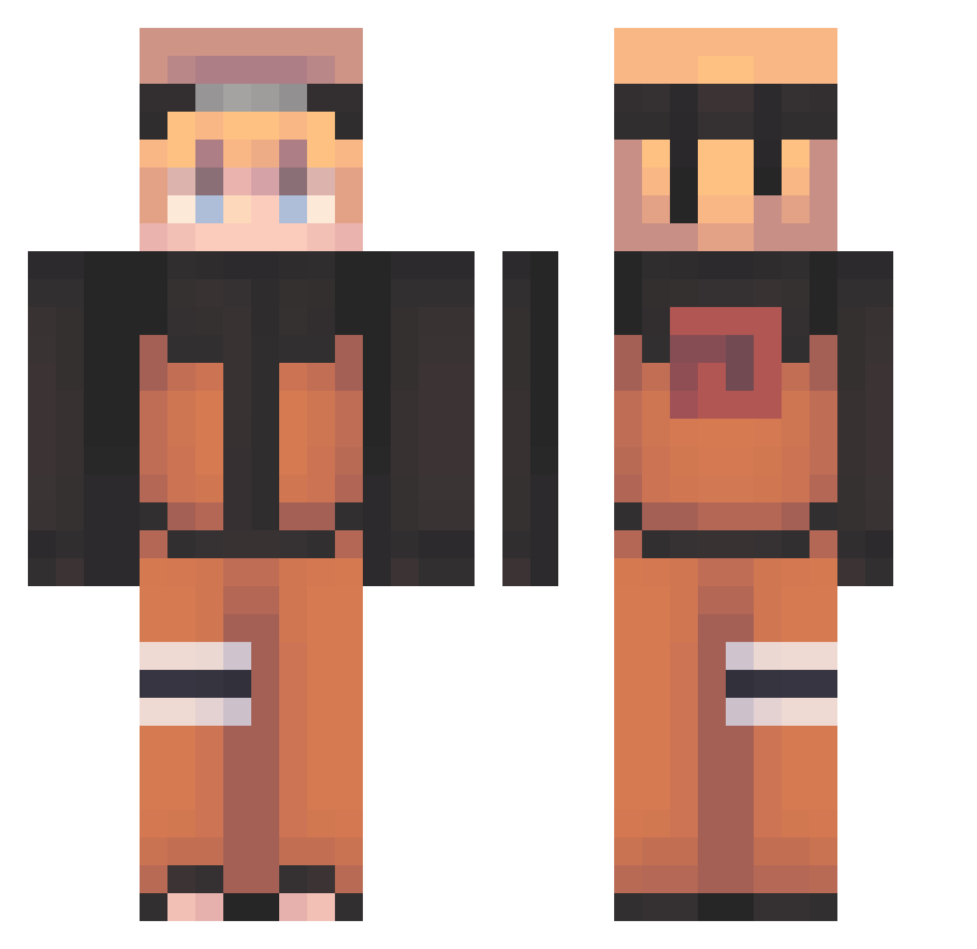 POISZN Minecraft skin, front and back view