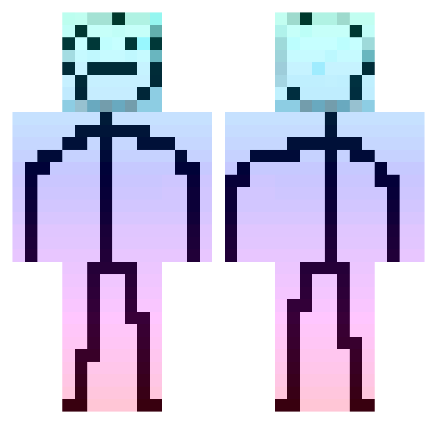 Bubeu Minecraft skin, front and back view