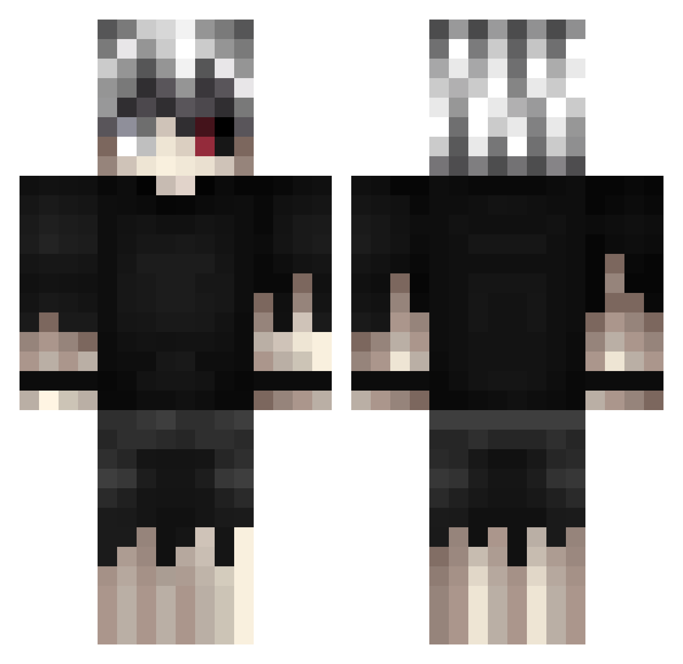 Blackwing709 Minecraft skin, front and back view