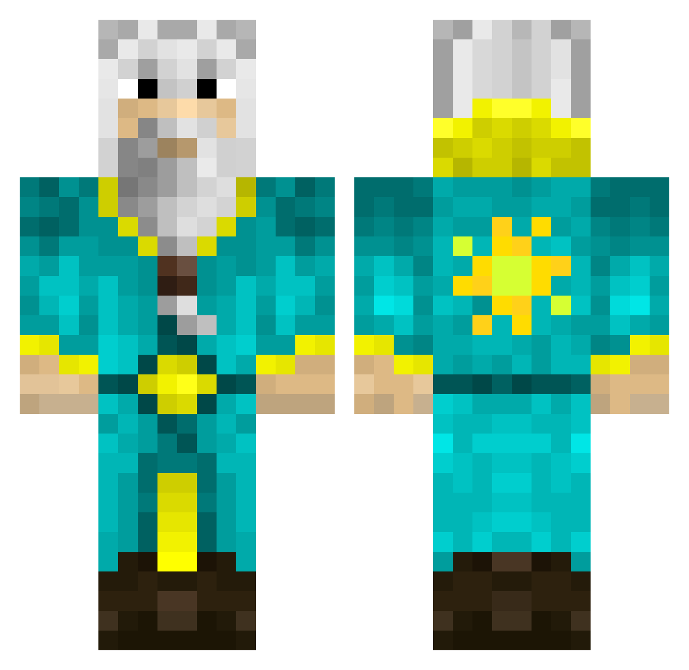 Treytorr Minecraft skin, front and back view