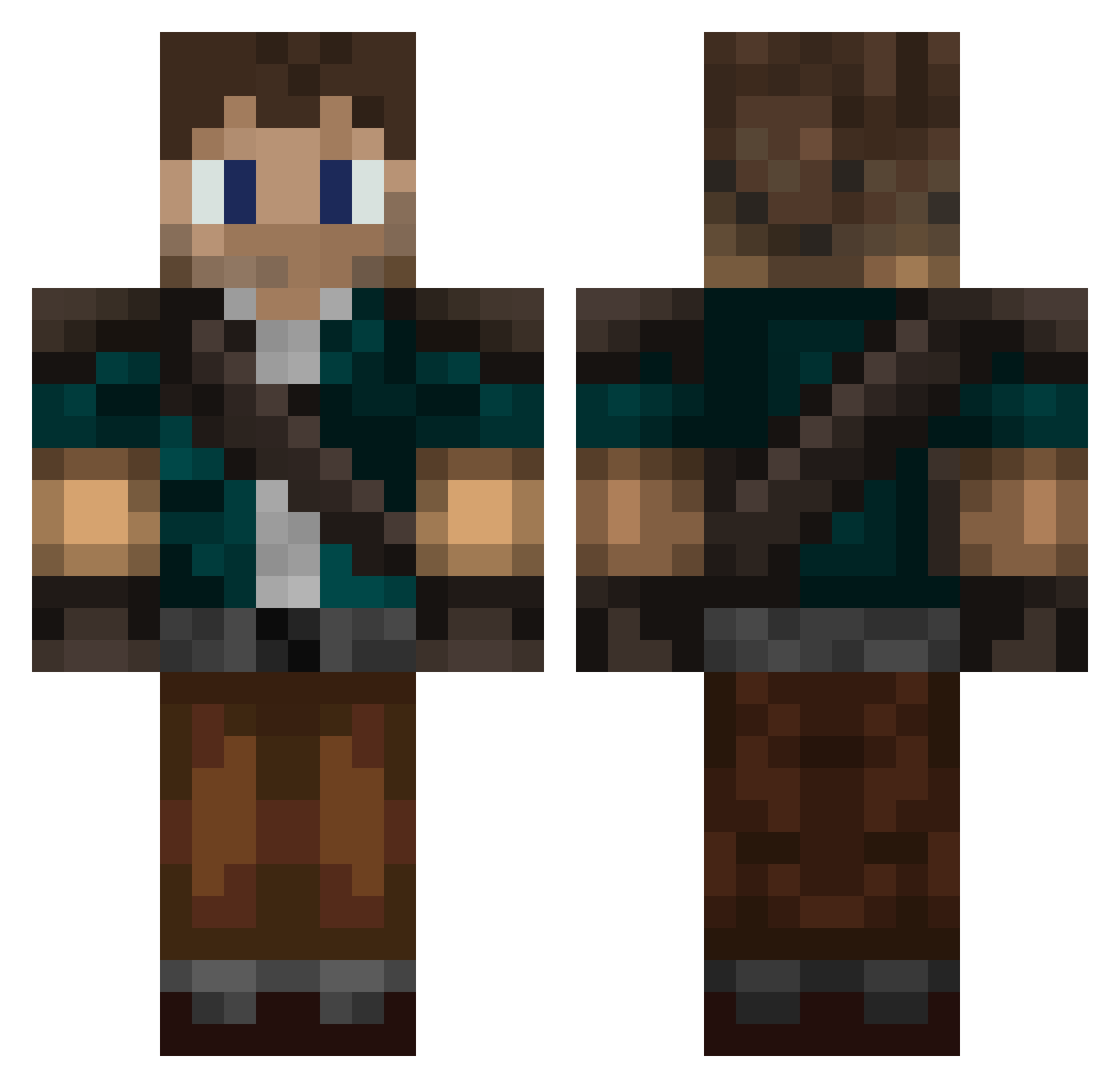 DankDylan Minecraft skin, front and back view