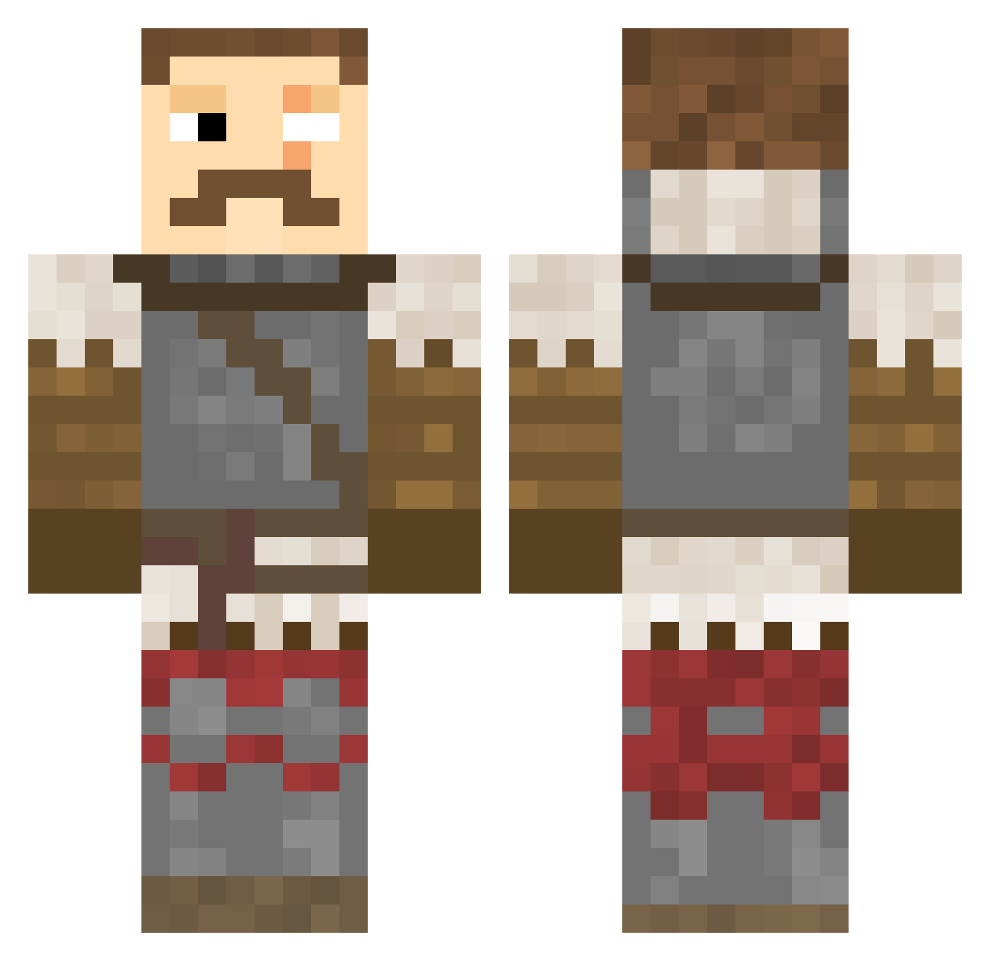 Esdeath_ILTL Minecraft skin, front and back view