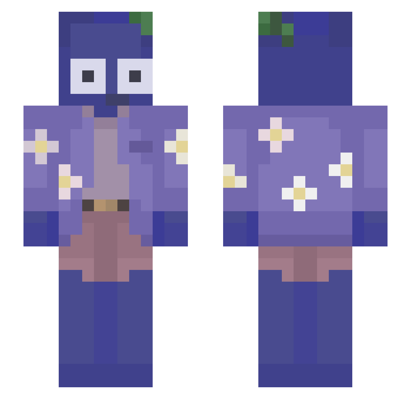 blneberry Minecraft skin, front and back view