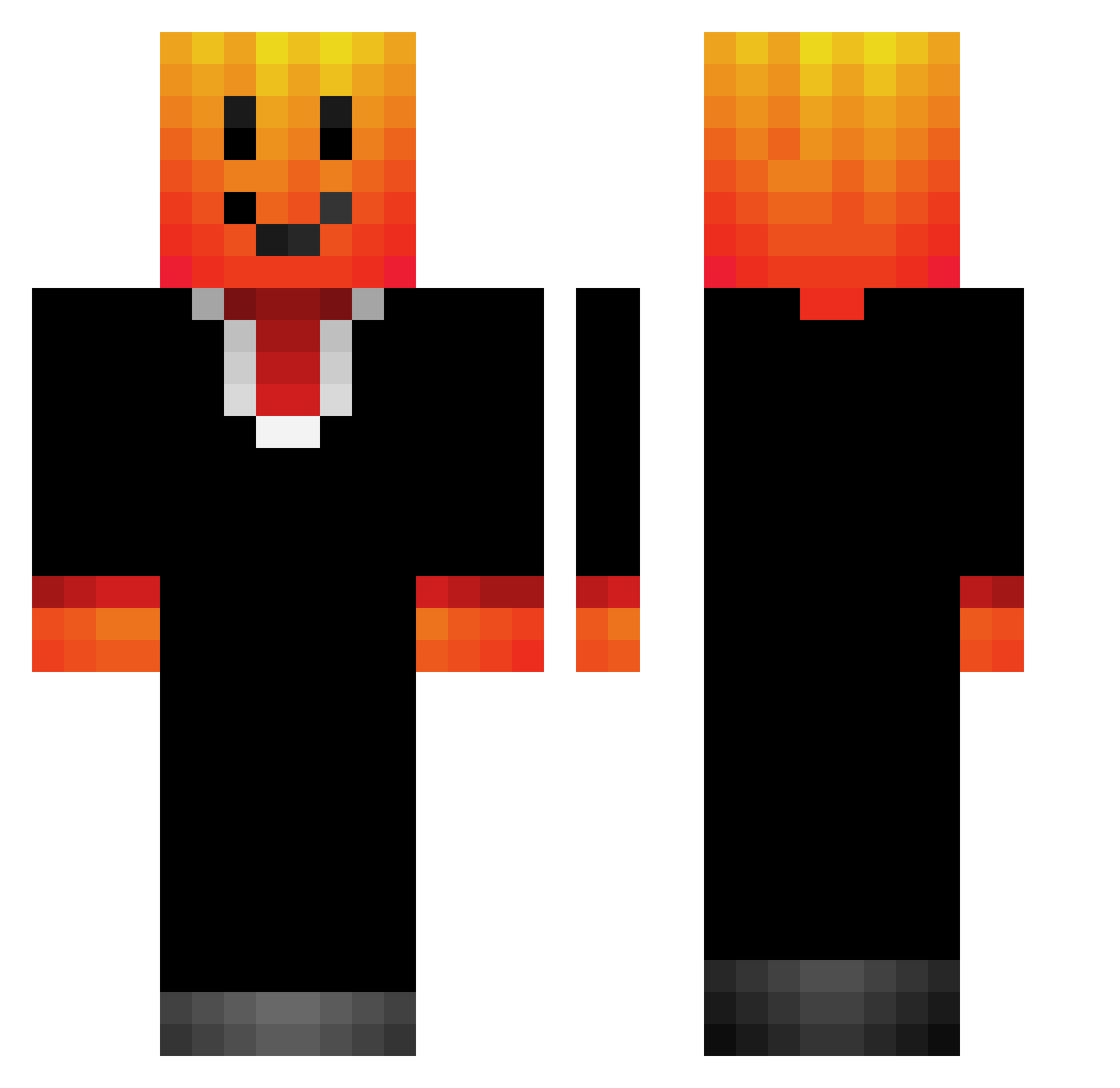 CG_CrazyGunner Minecraft skin, front and back view