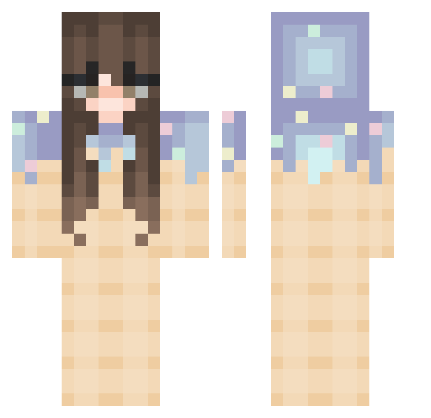 Assilemz Minecraft skin, front and back view