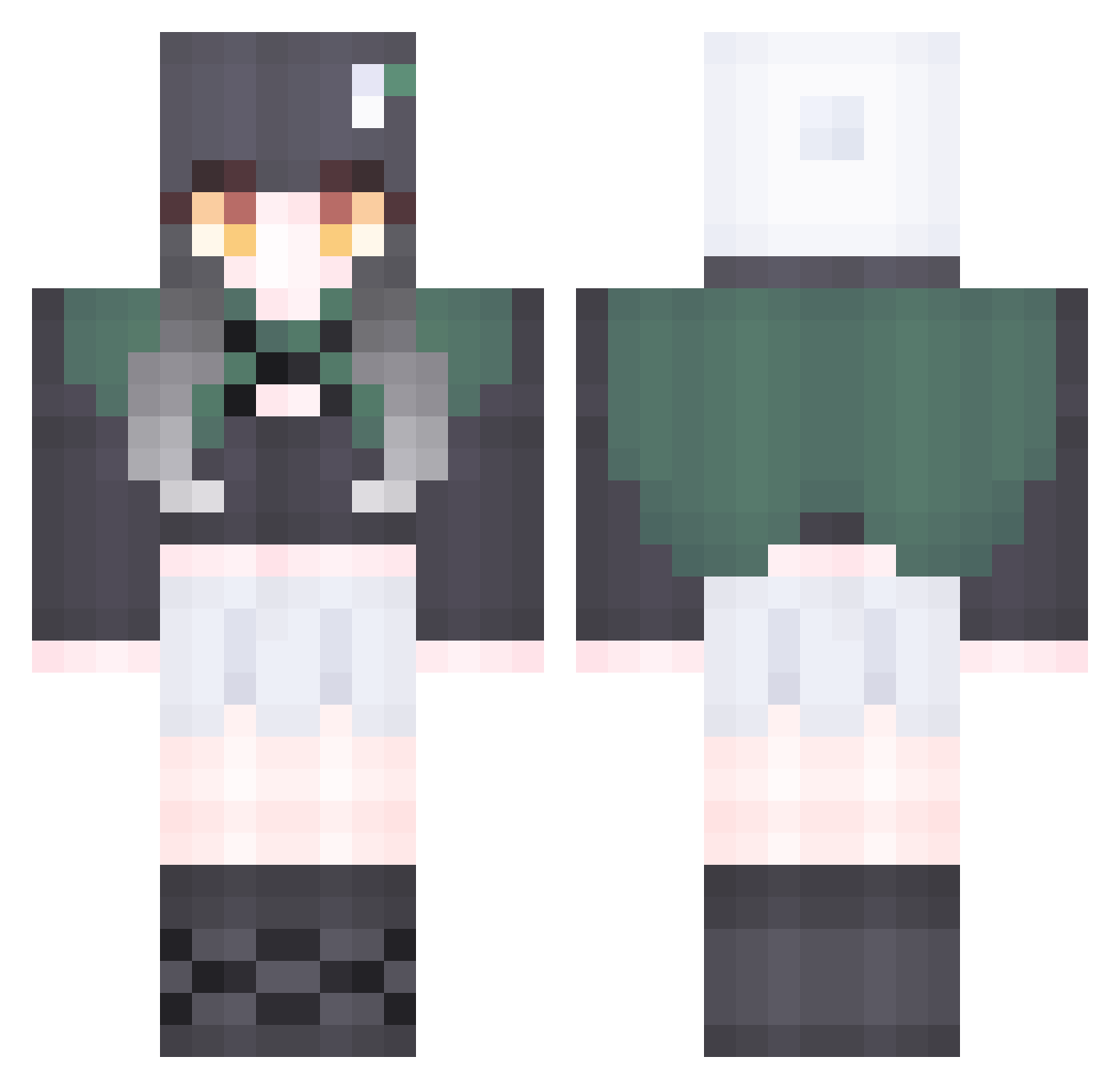 Sol0203 Minecraft skin, front and back view