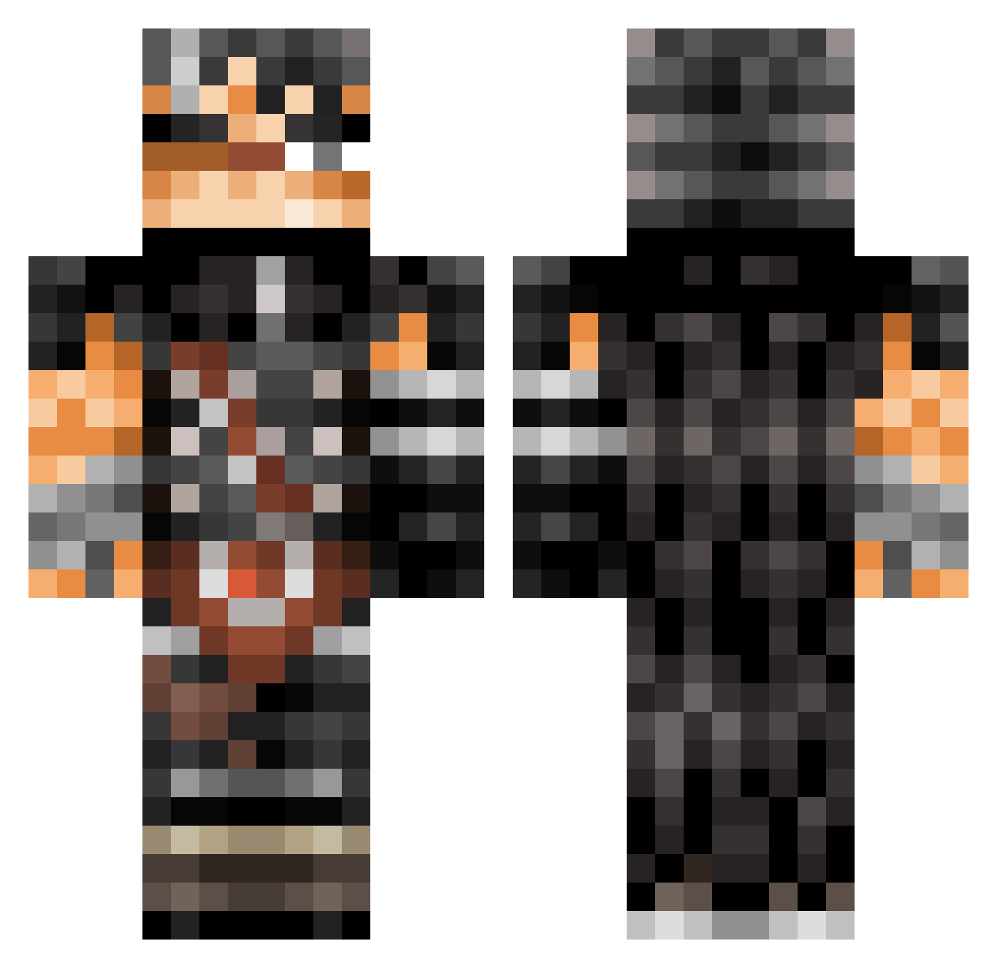 Tomsalus Minecraft skin, front and back view