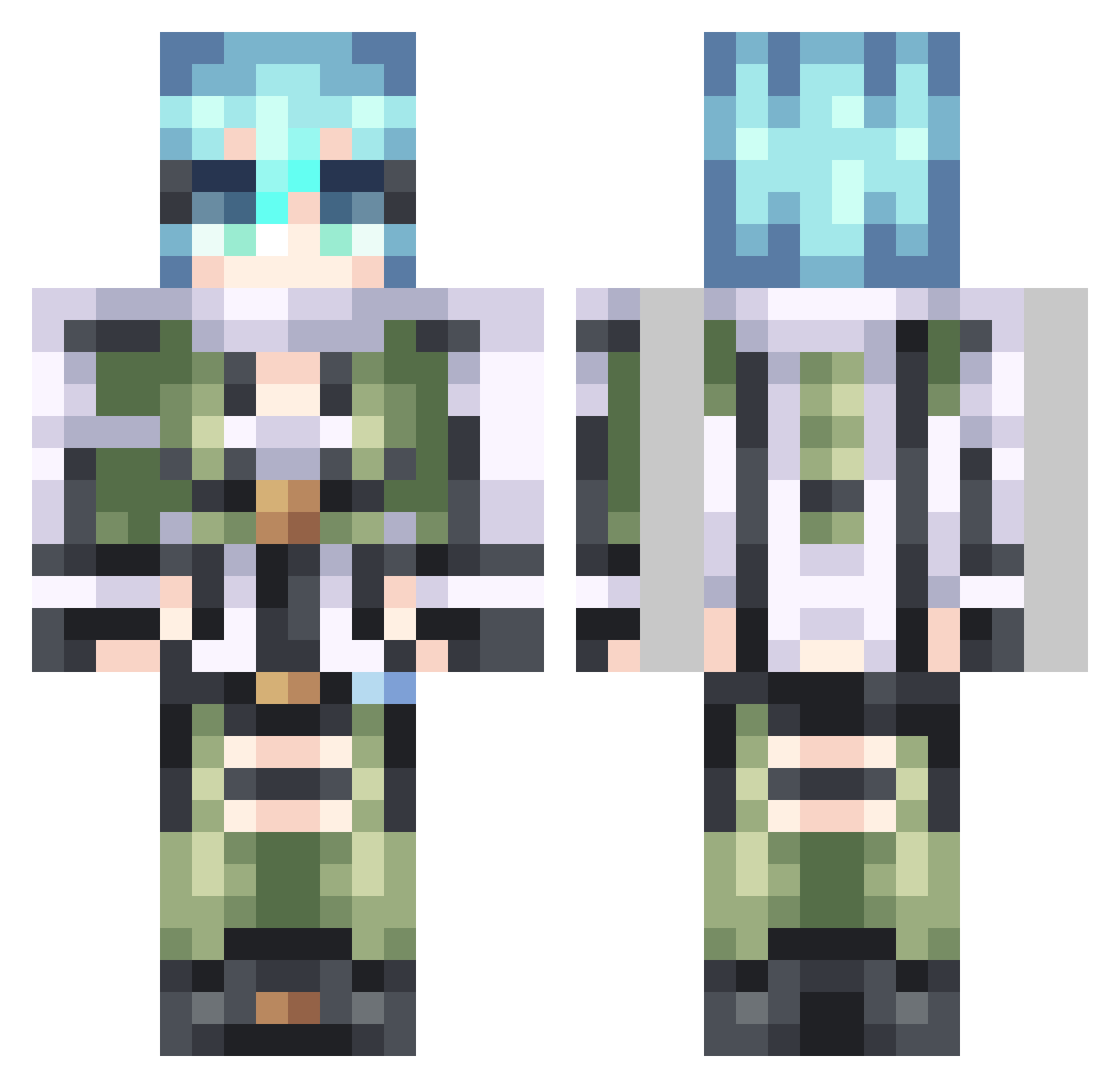 senamaru Minecraft skin, front and back view