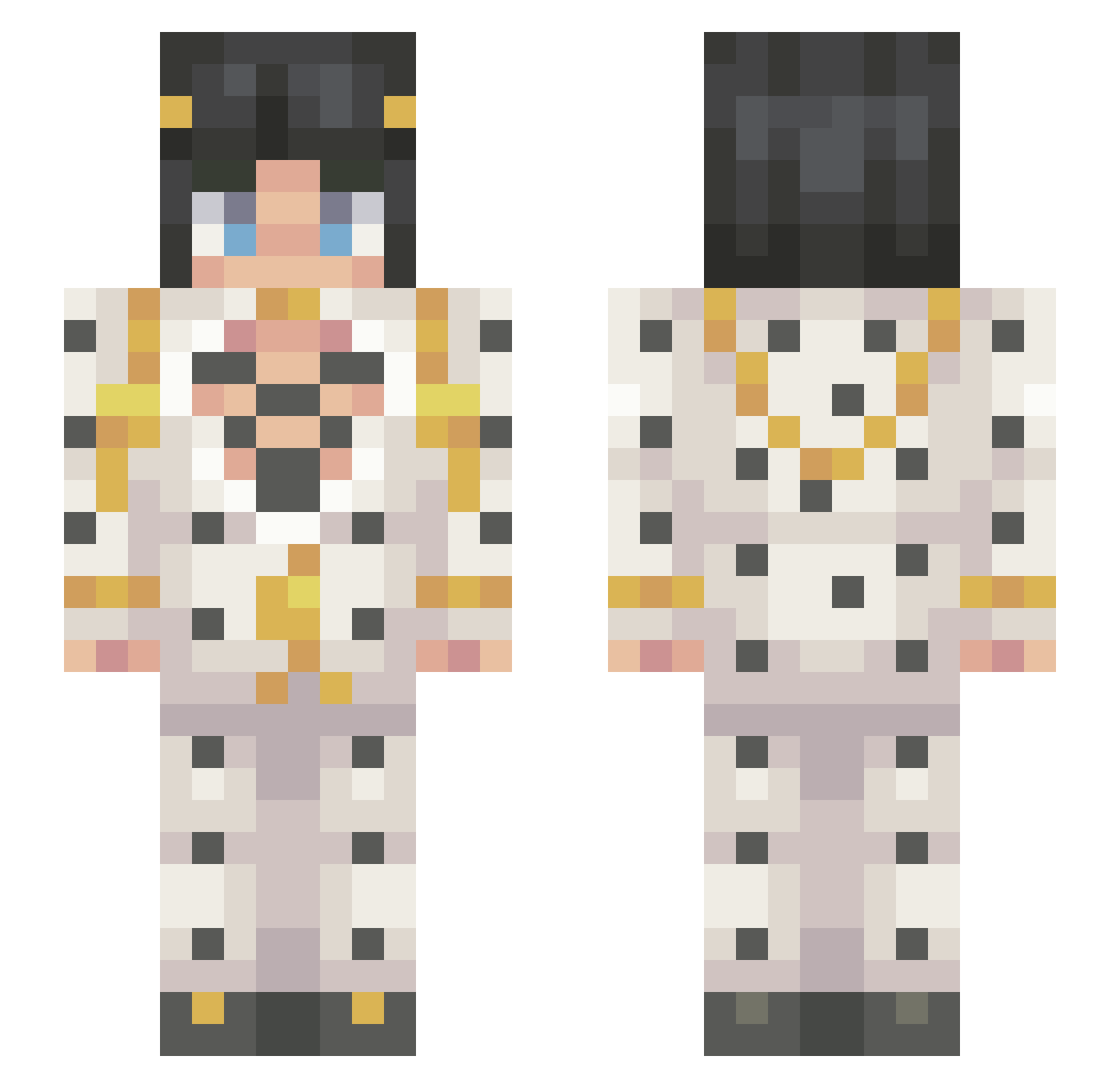 SALlNE Minecraft skin, front and back view