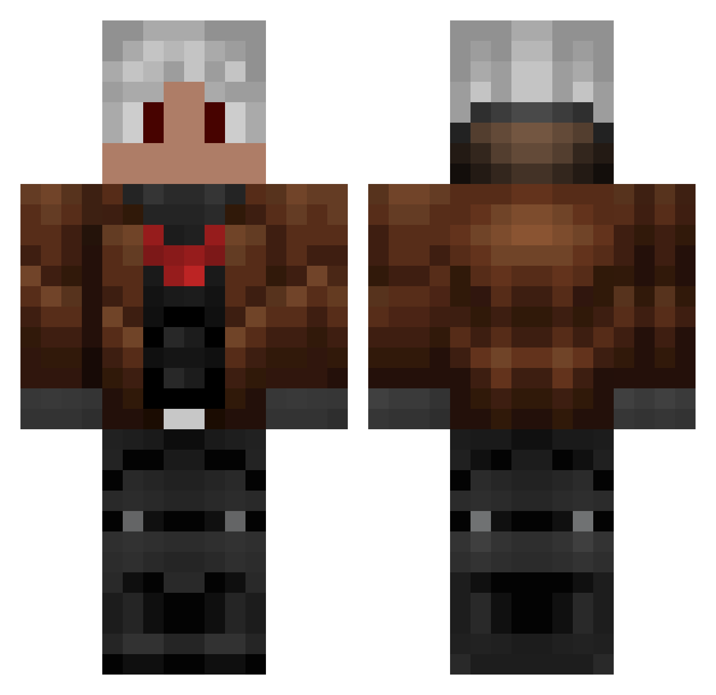 WHSKY43 Minecraft skin, front and back view