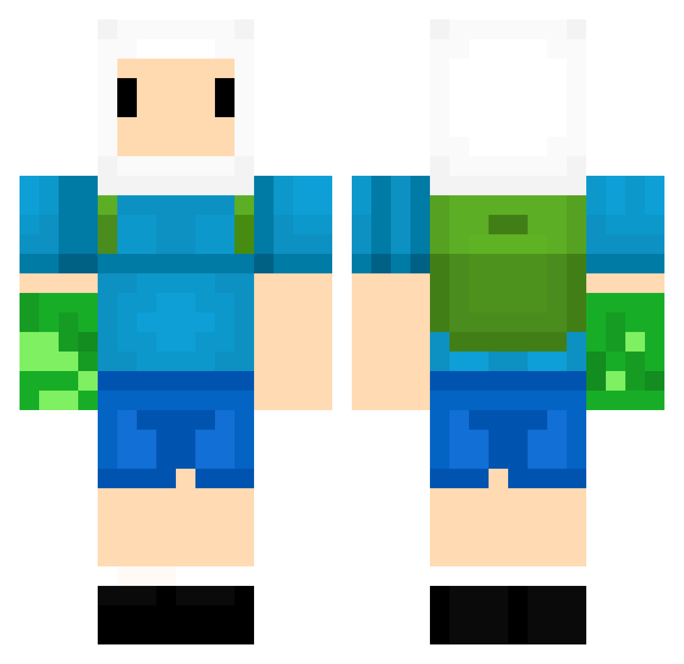 CrissCrossed Minecraft skin, front and back view