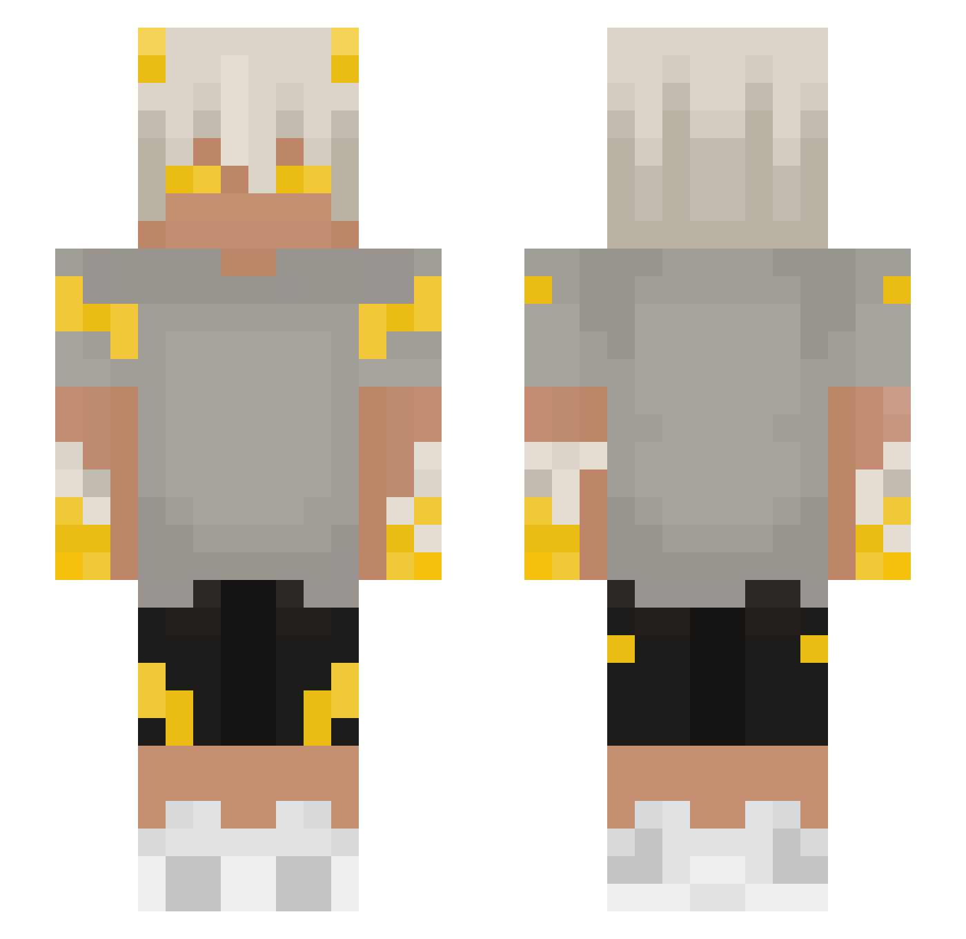 Rektarr Minecraft skin, front and back view