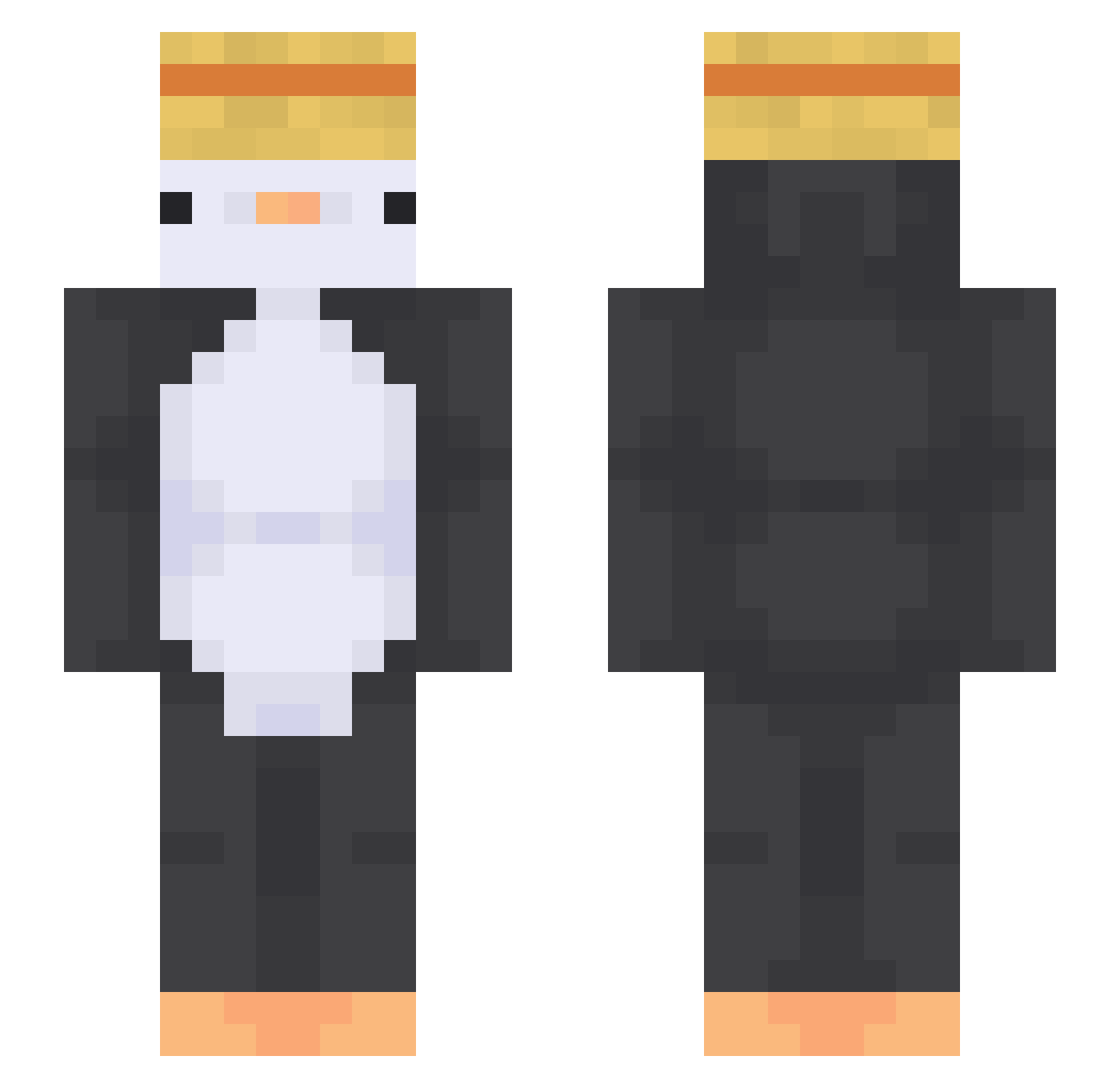 Texh Minecraft skin, front and back view