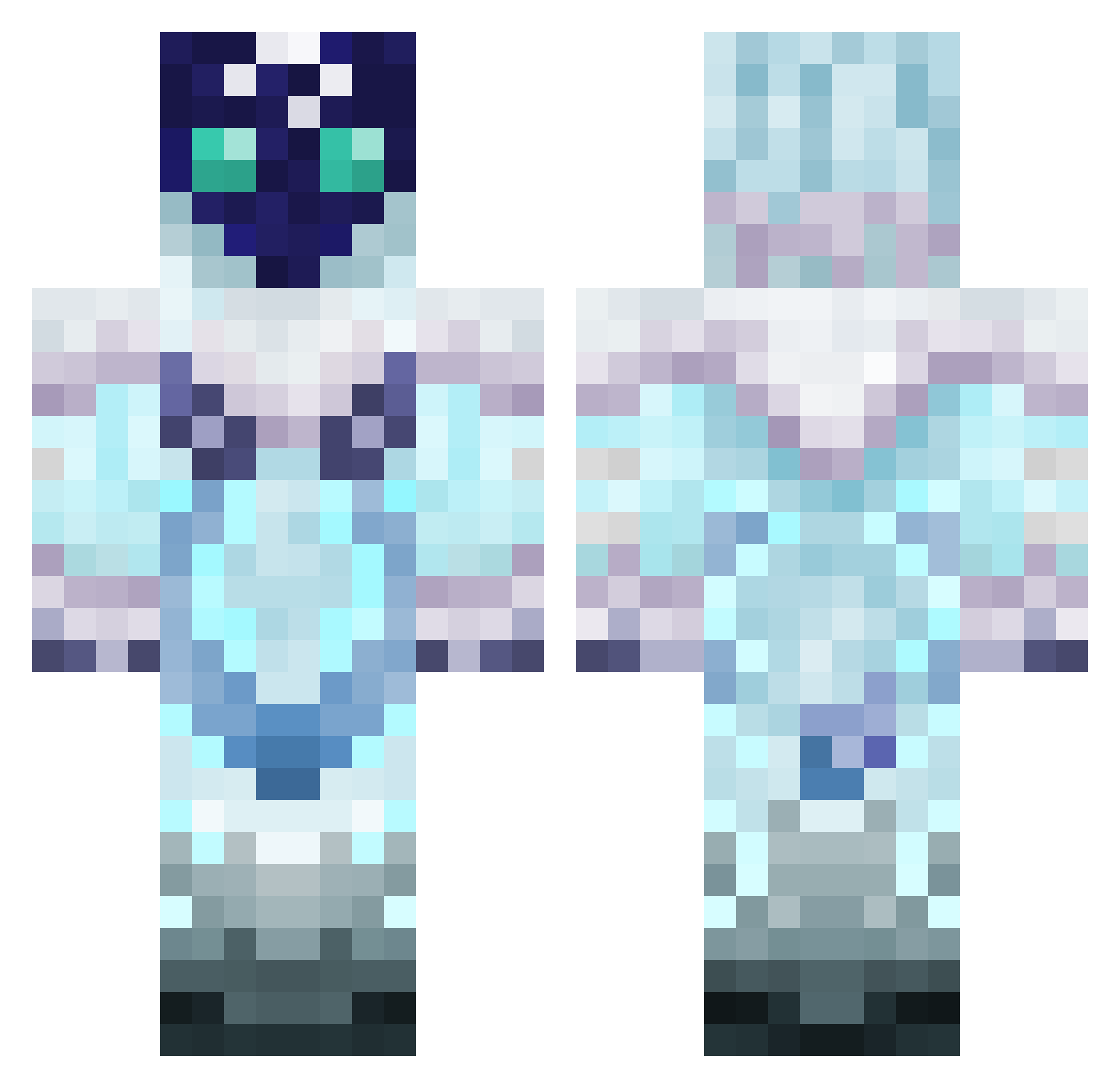 MiningMatts Minecraft skin, front and back view