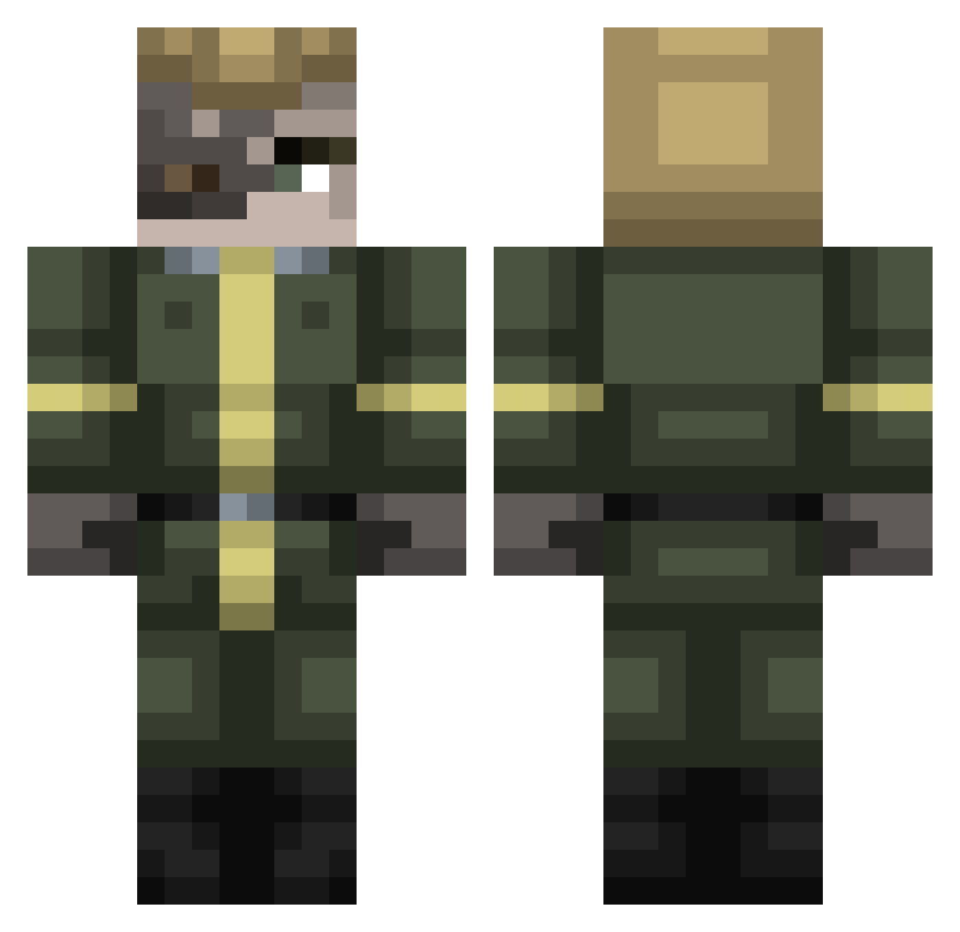 Syventric Minecraft skin, front and back view