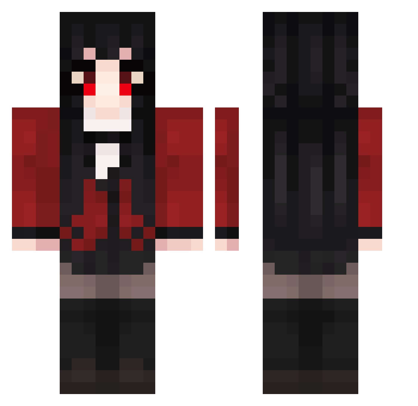 jerebear1 Minecraft skin, front and back view