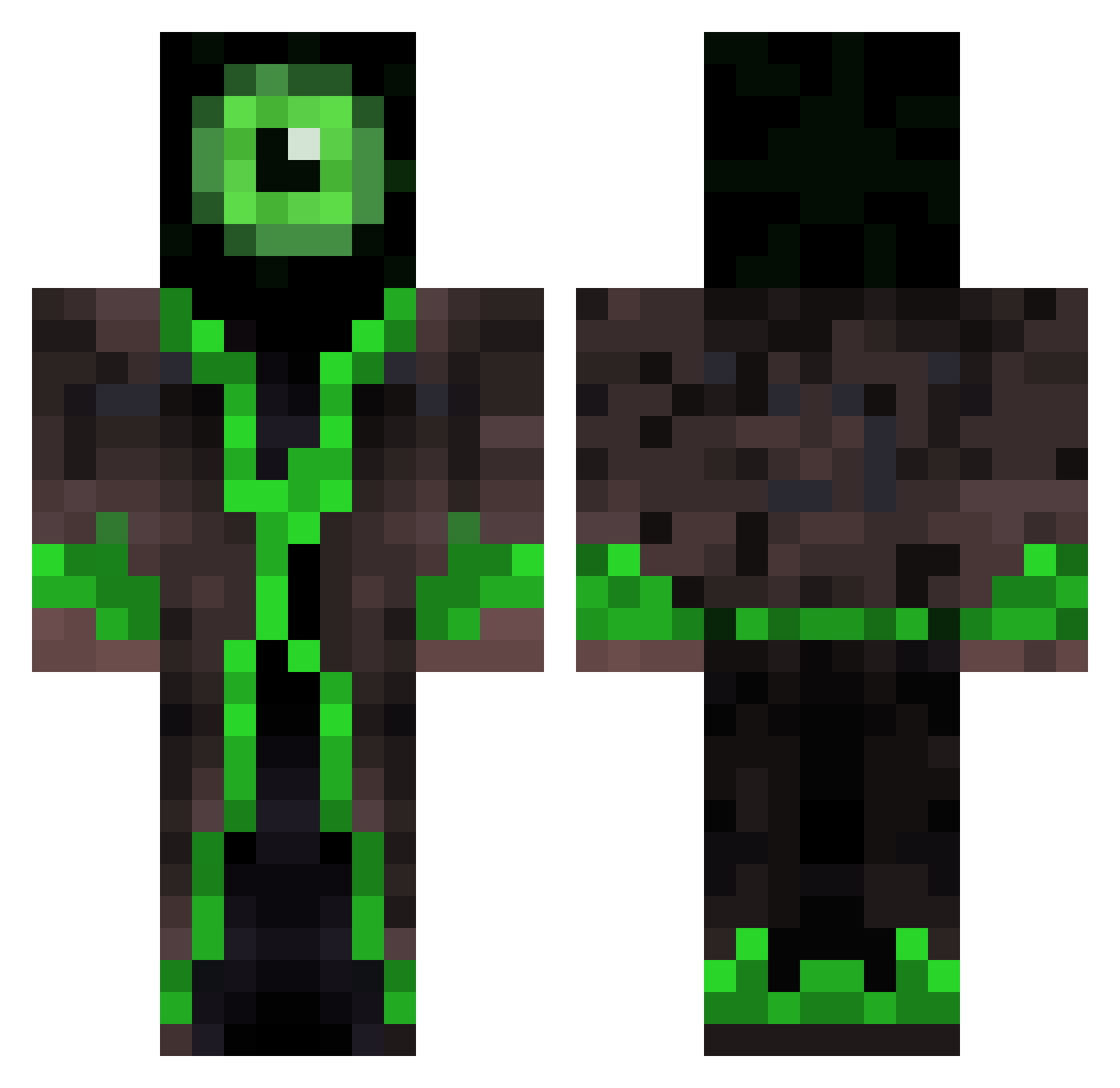 Jqkow Minecraft skin, front and back view