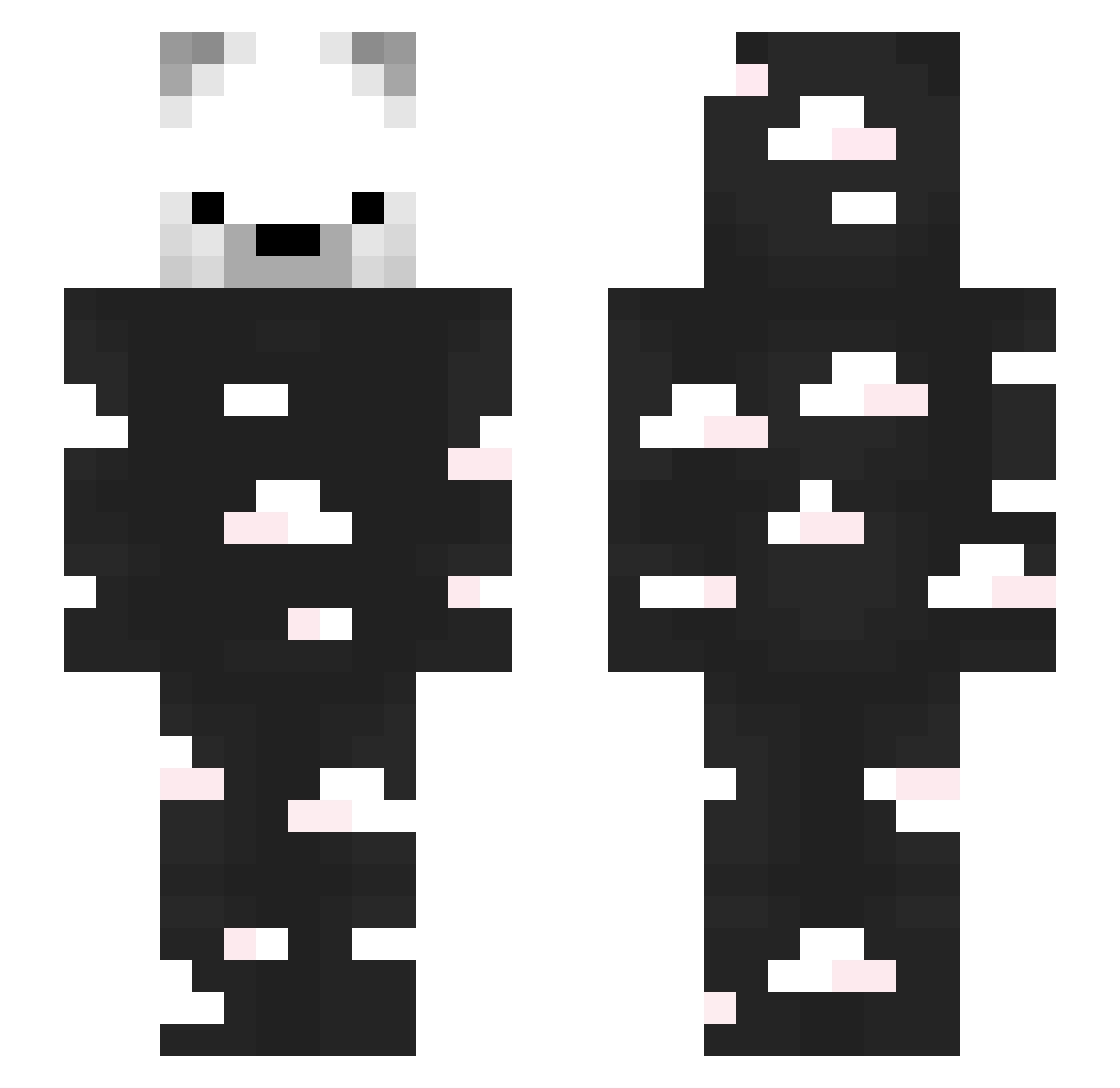 Domai Minecraft skin, front and back view