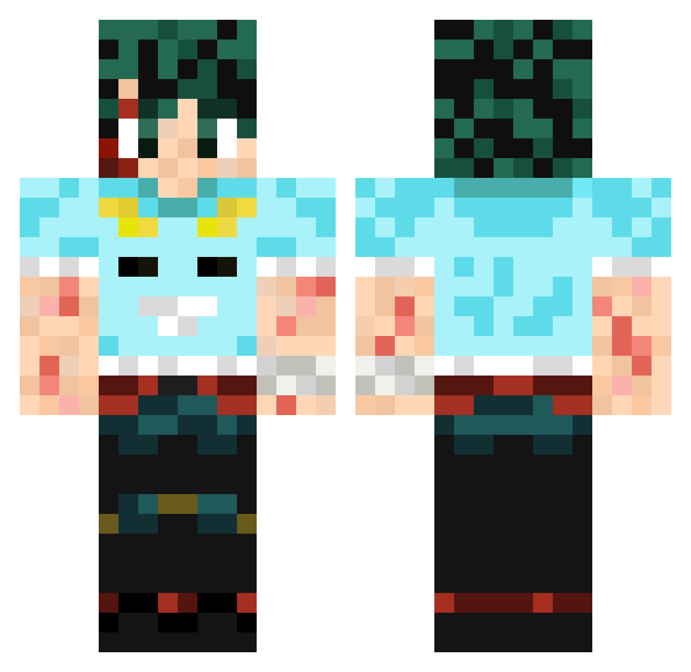 Rogun20 Minecraft skin, front and back view