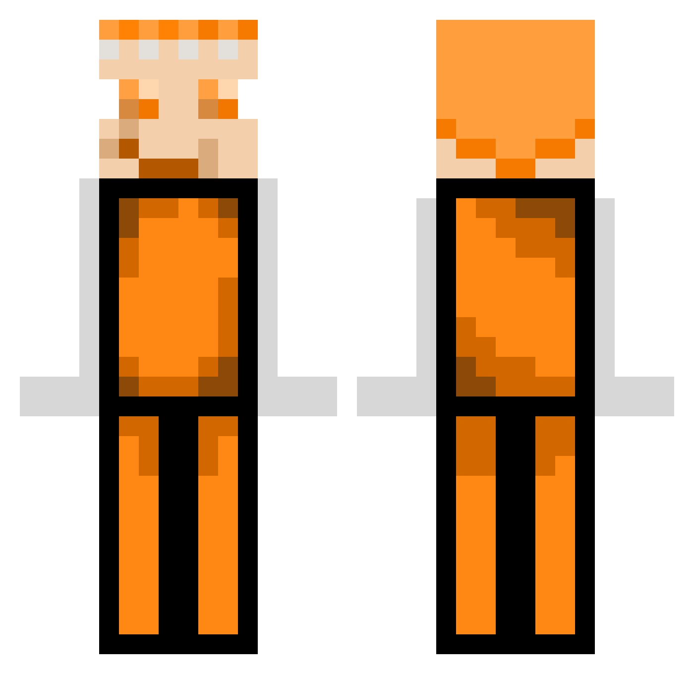 eximuchy Minecraft skin, front and back view