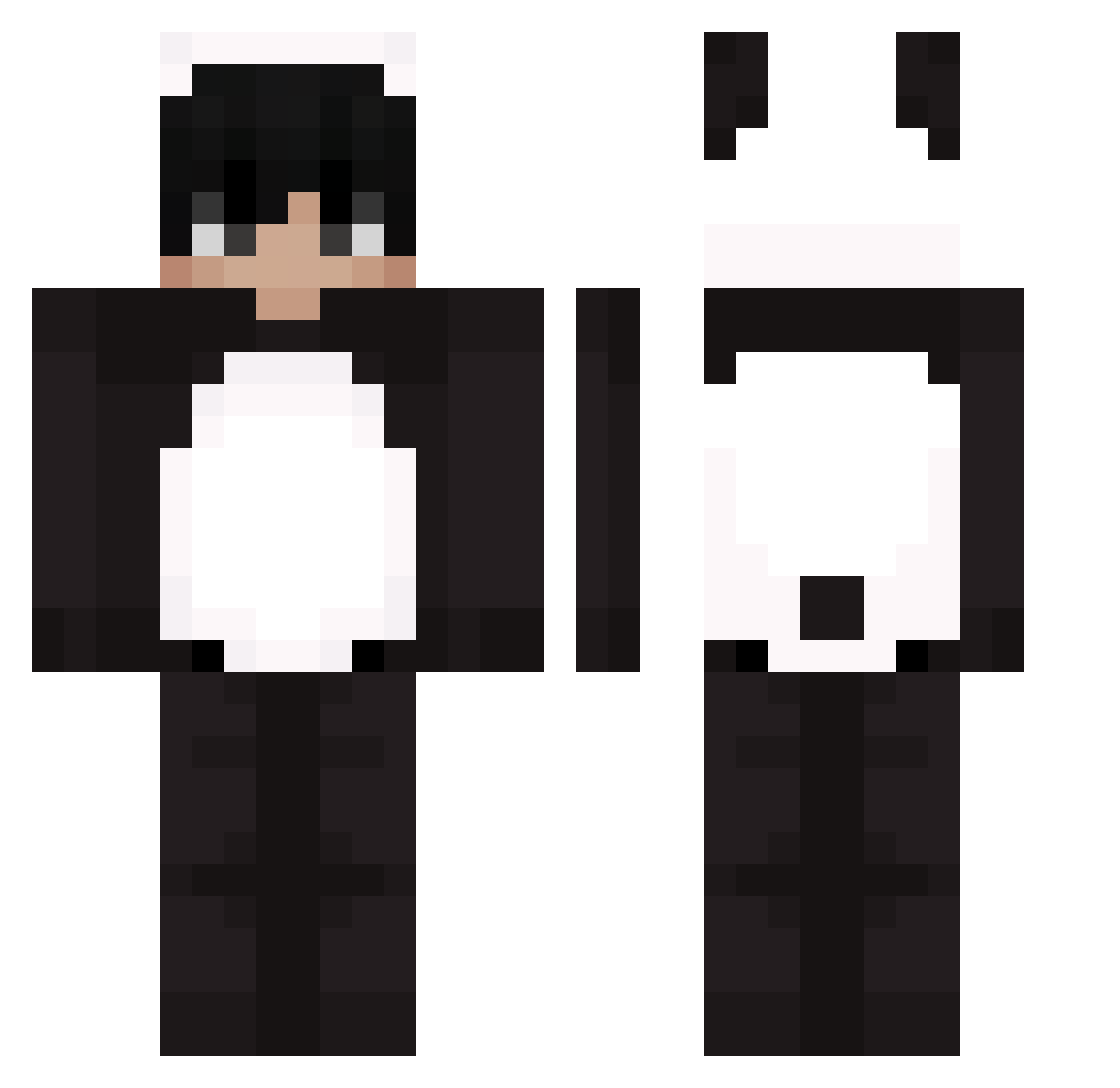WinterColossus Minecraft skin, front and back view