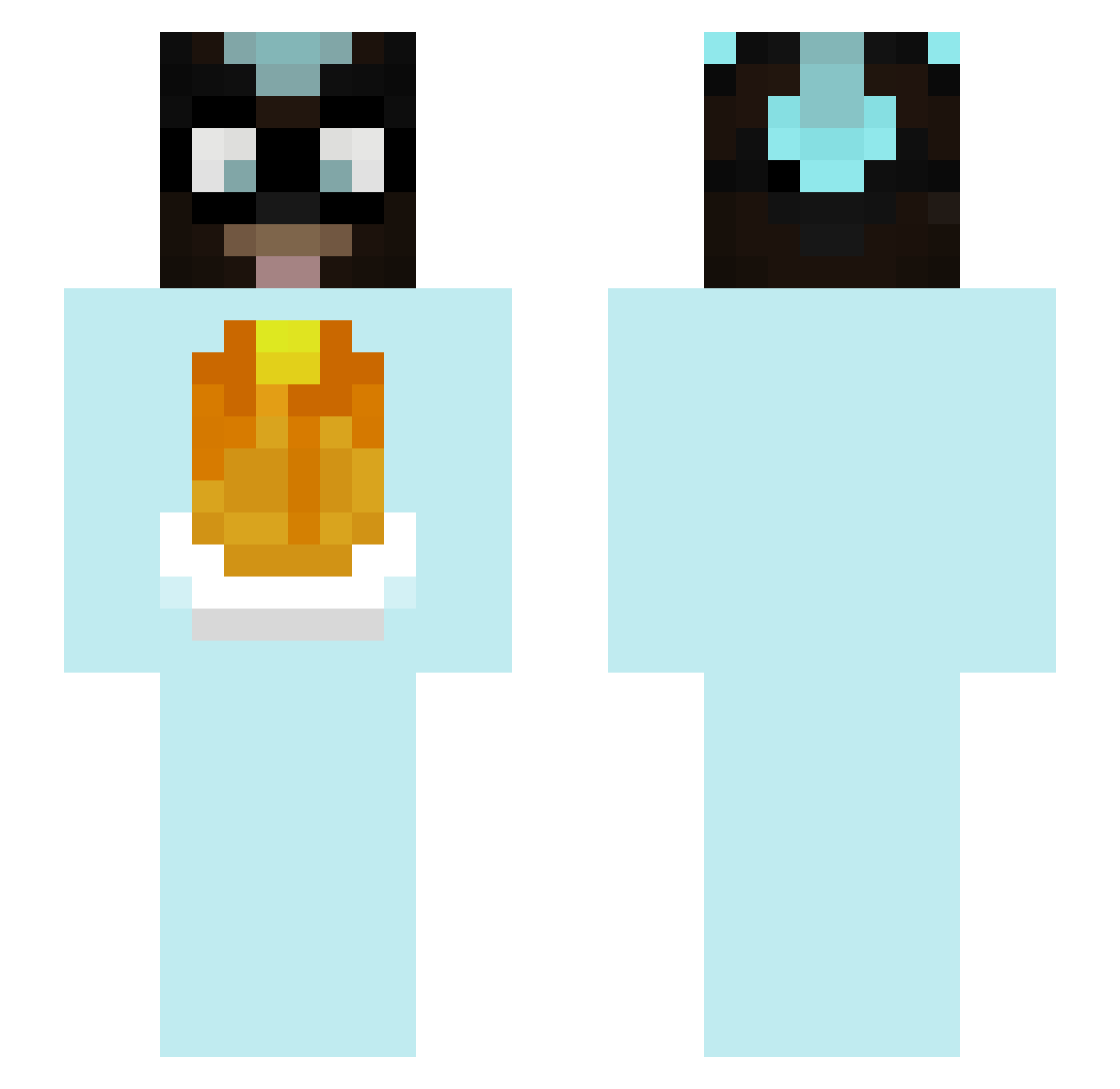 7maxy Minecraft skin, front and back view