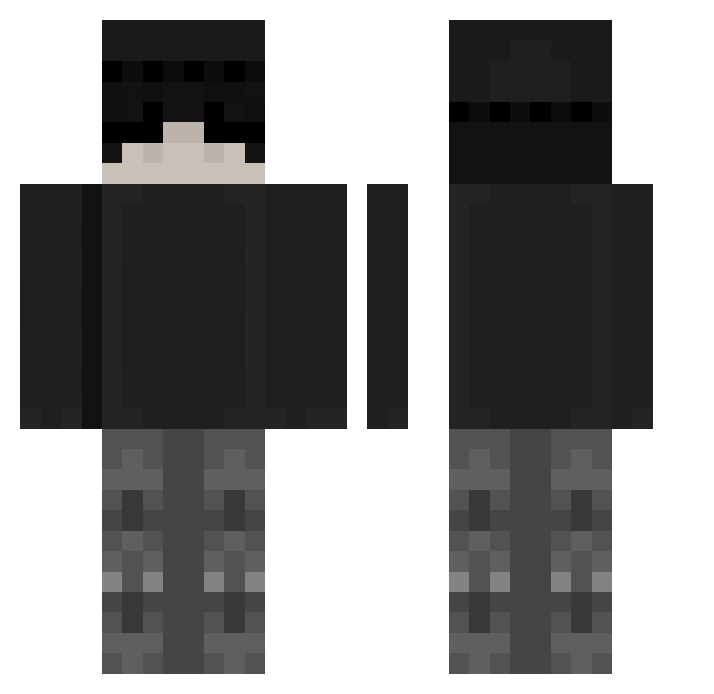 864KGlazer Minecraft skin, front and back view