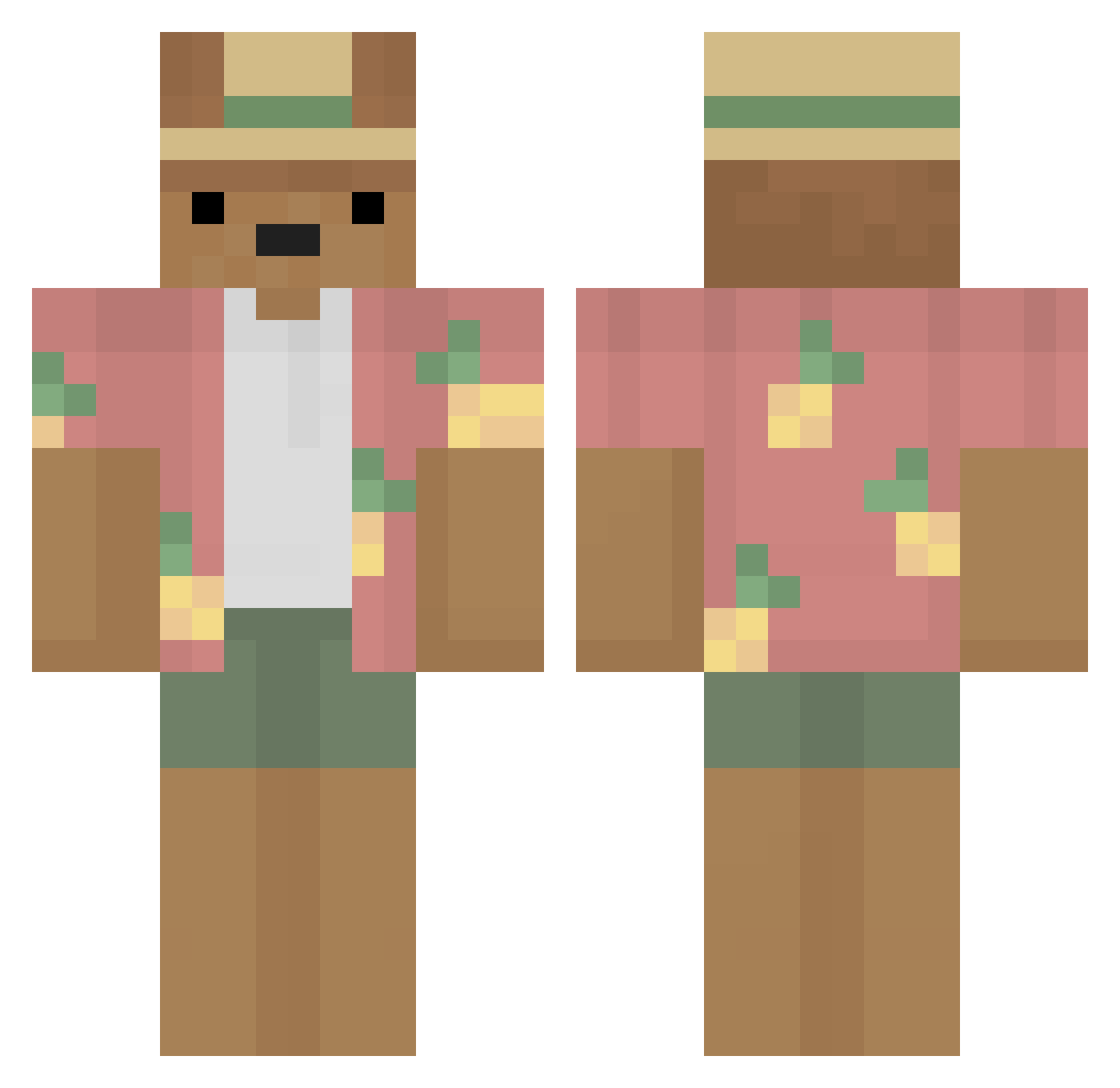 itsArmzz Minecraft skin, front and back view
