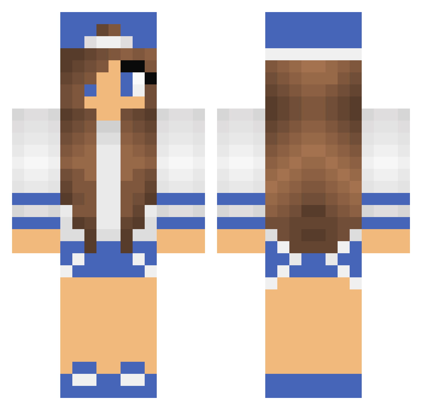 Annoyed Minecraft skin, front and back view