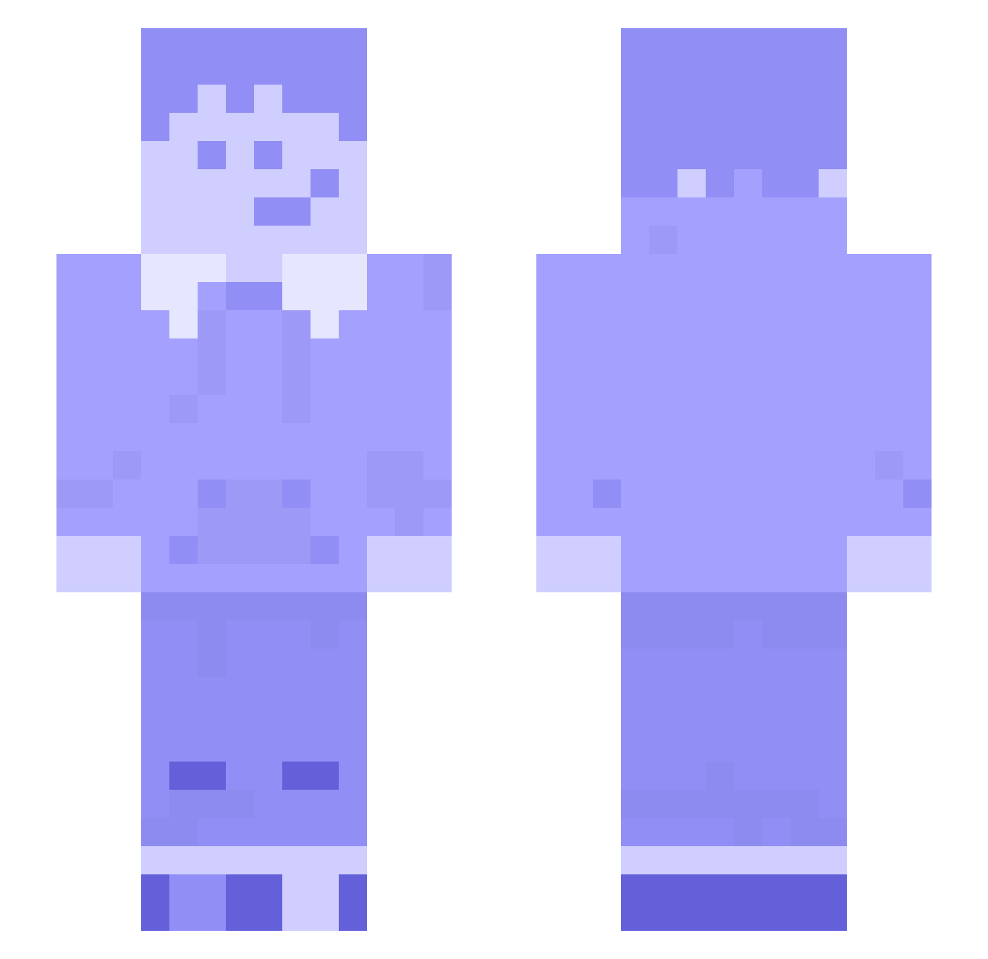 Sorvrete Minecraft skin, front and back view