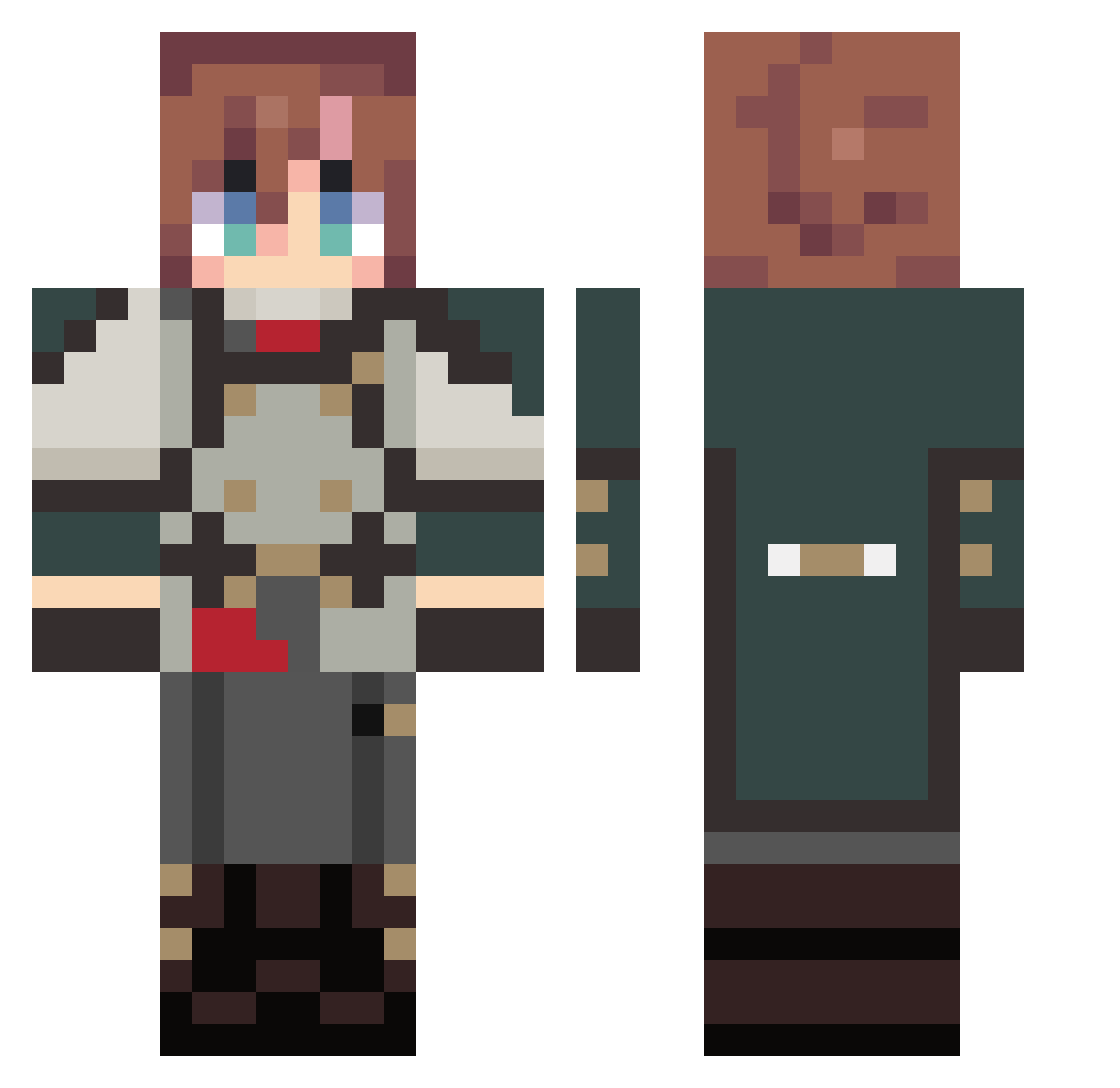 oddgamerz Minecraft skin, front and back view