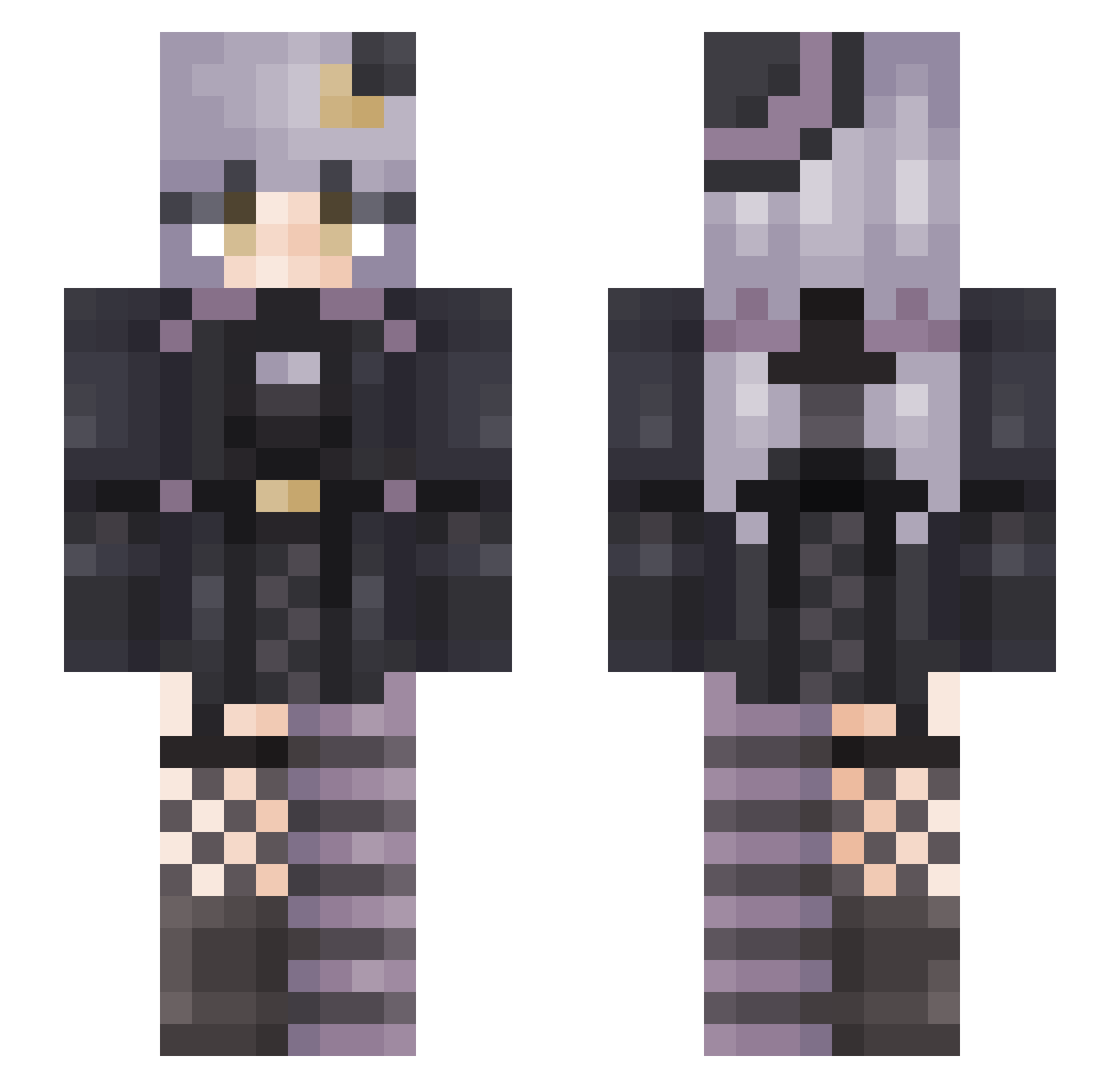 LunaLobo98 Minecraft skin, front and back view