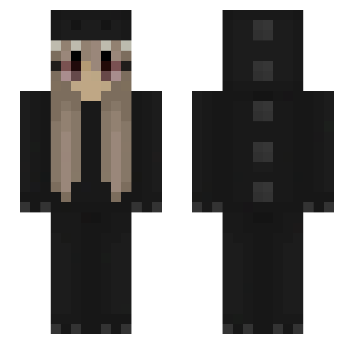 satvrn Minecraft skin, front and back view