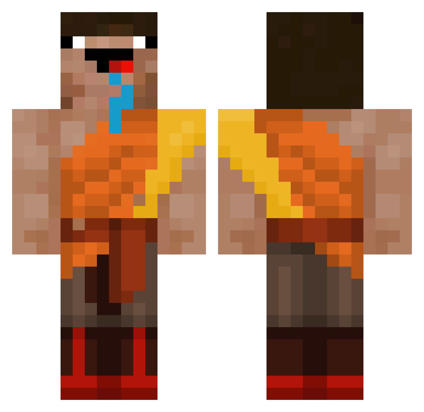 __baller Minecraft skin, front and back view