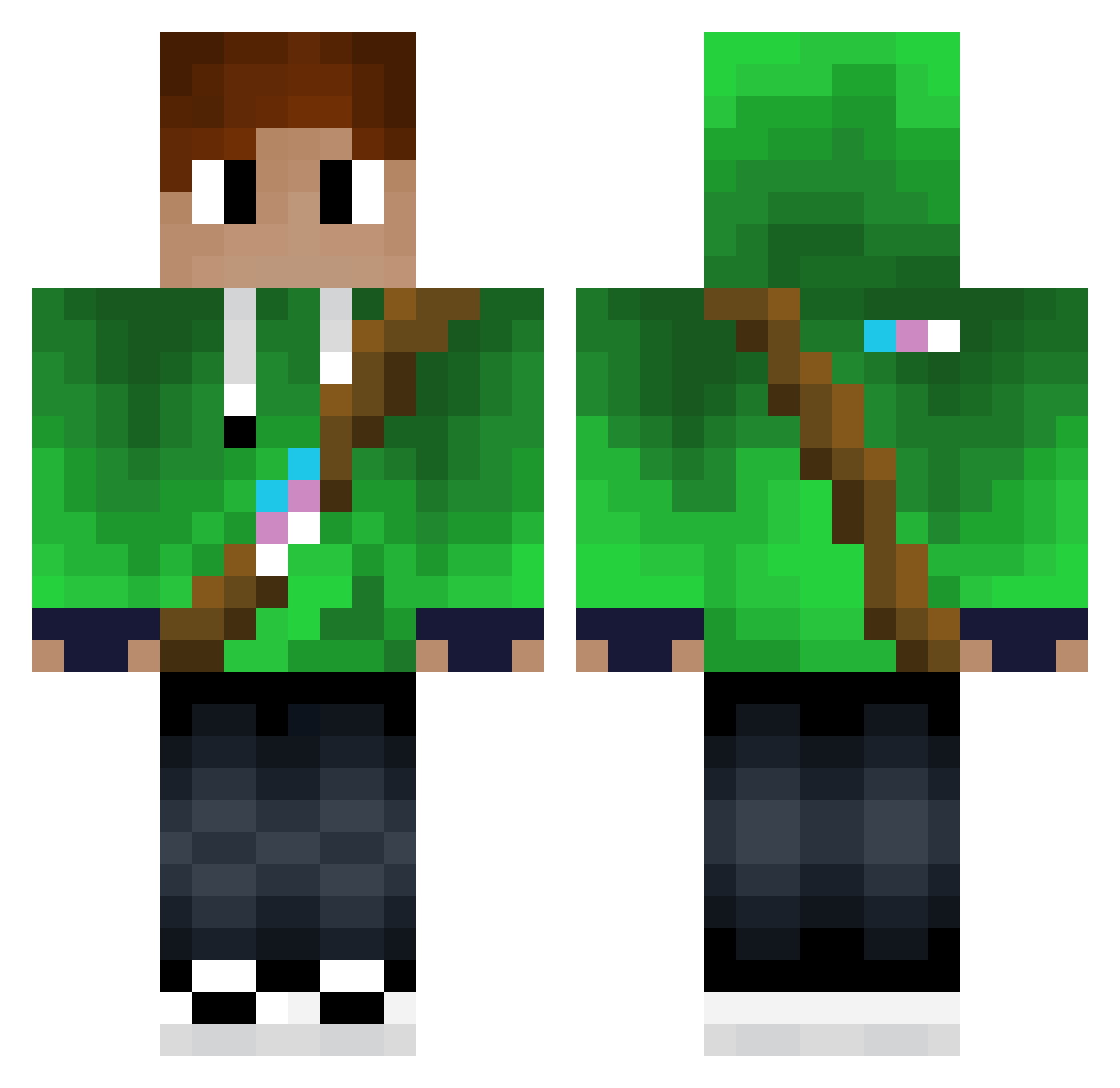 Synokoi Minecraft skin, front and back view