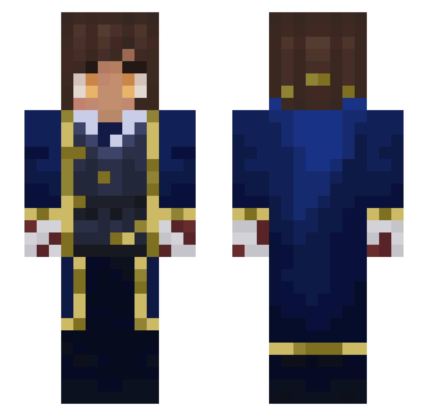 Taidanaz Minecraft skin, front and back view
