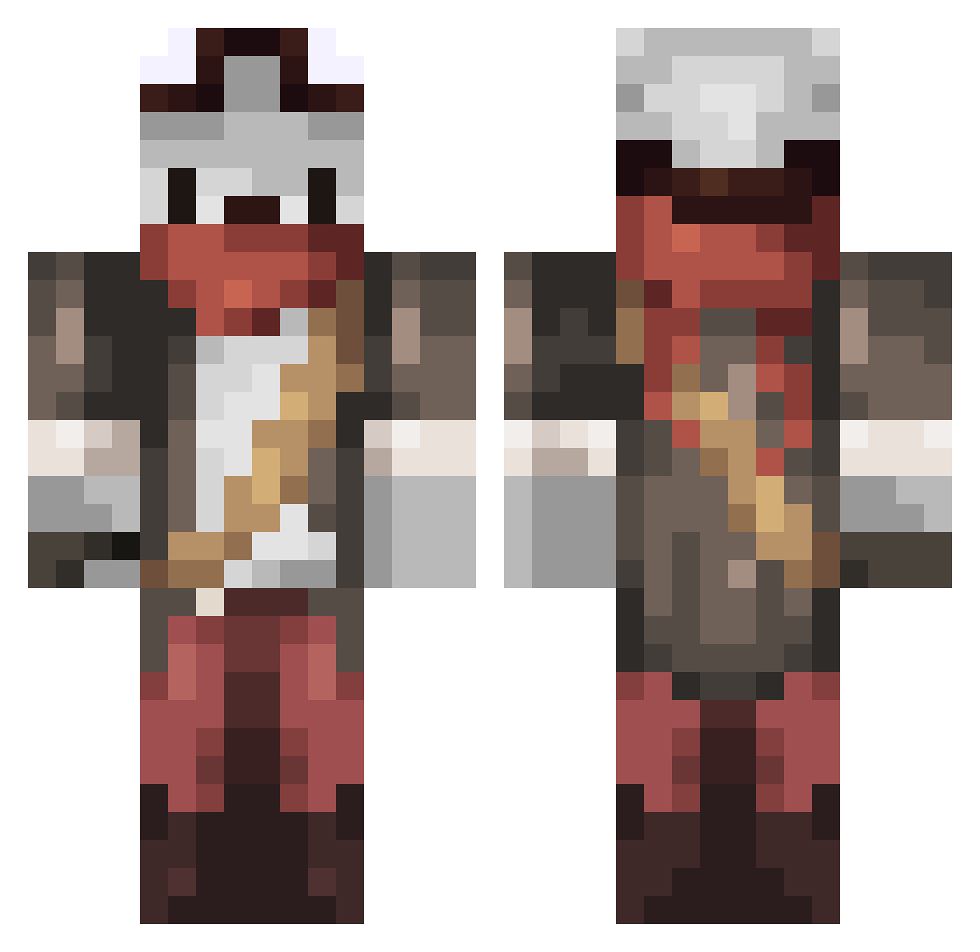 UitwerpselHouder Minecraft skin, front and back view