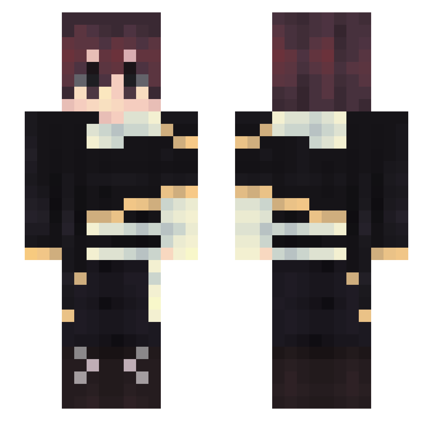 HoeDetox Minecraft skin, front and back view