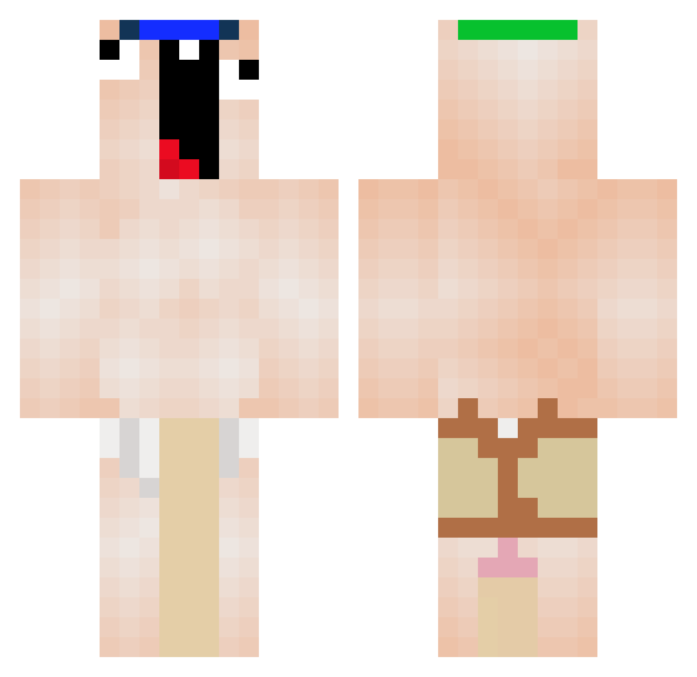 Relax6710 Minecraft skin, front and back view