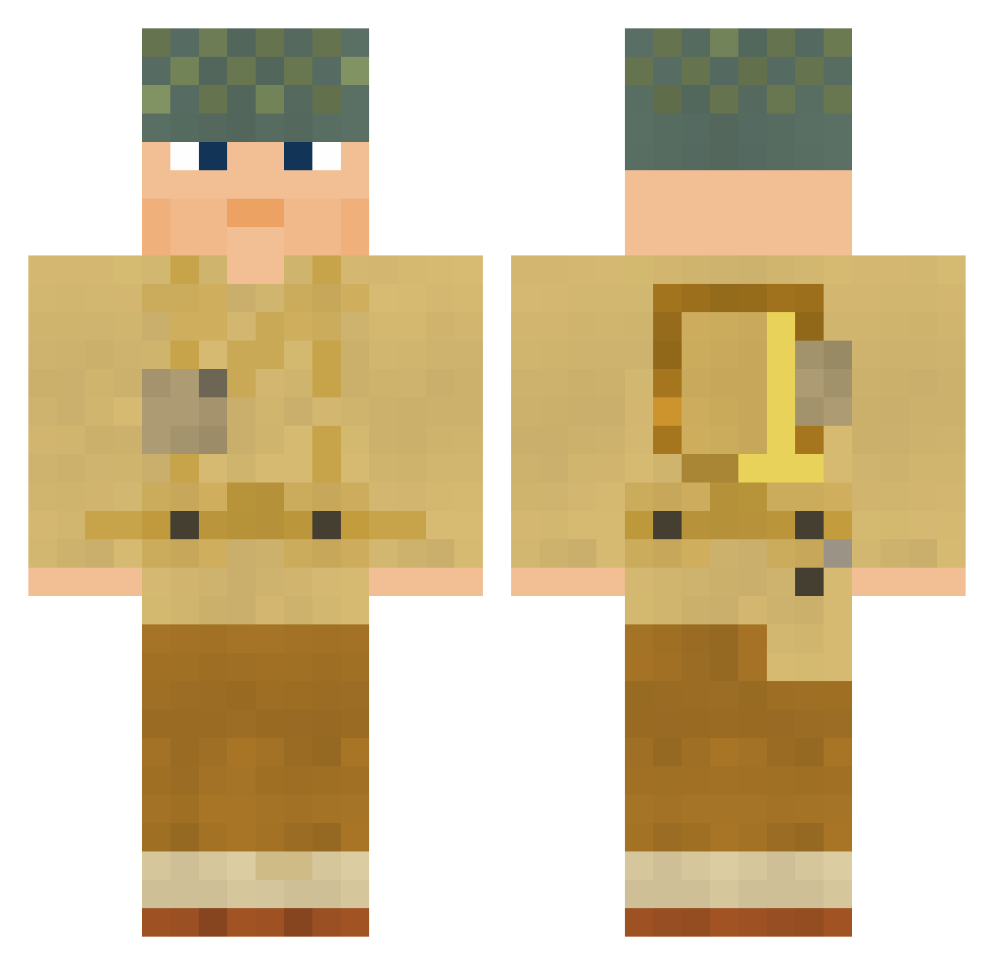 Profaner Minecraft skin, front and back view